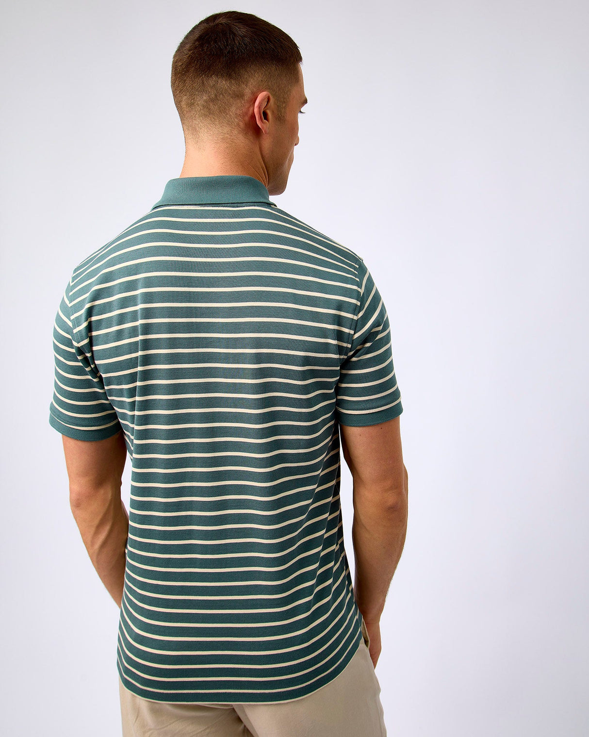 Balsam Green Dean Stripe Polo T-Shirt