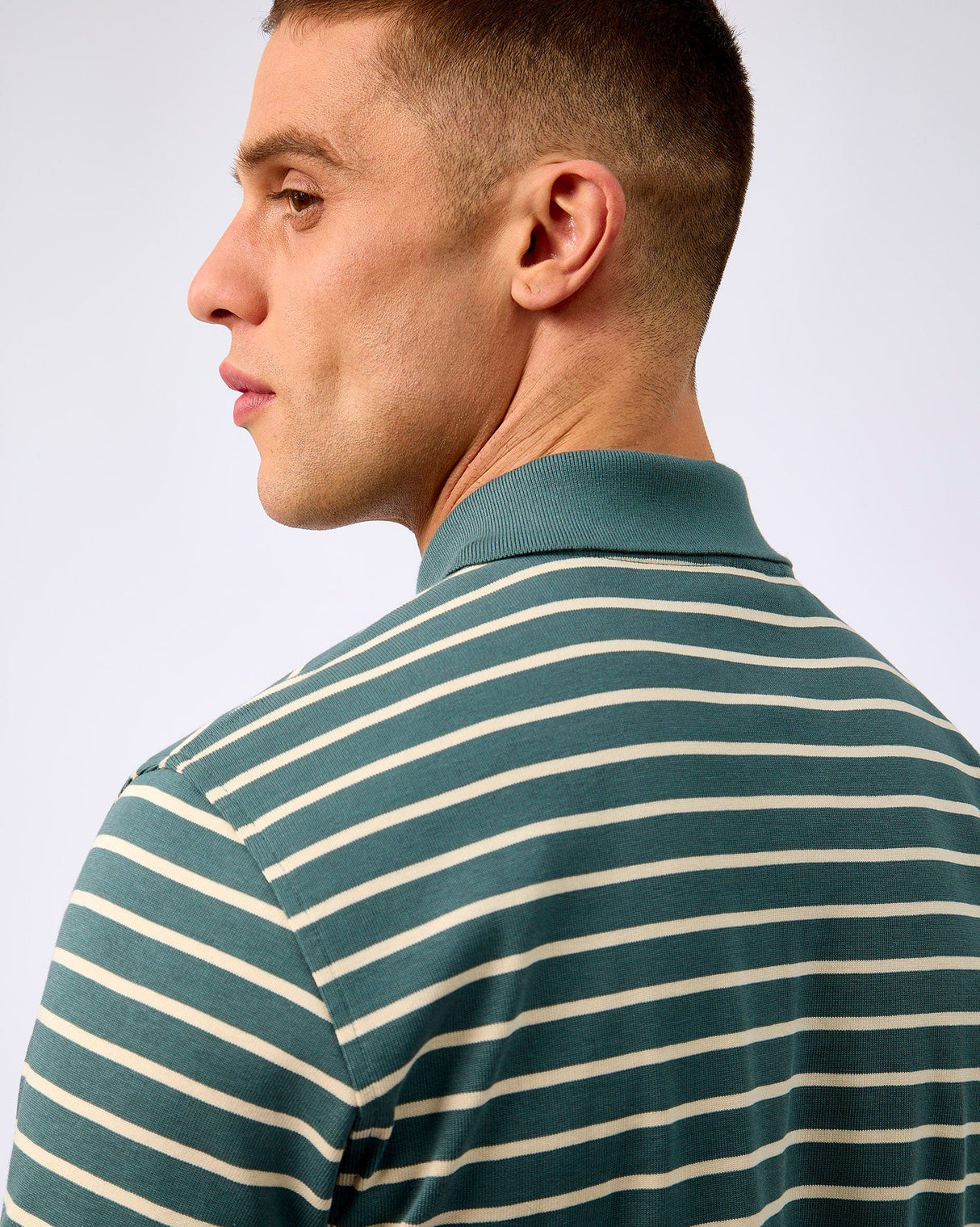 Balsam Green Dean Stripe Polo T-Shirt