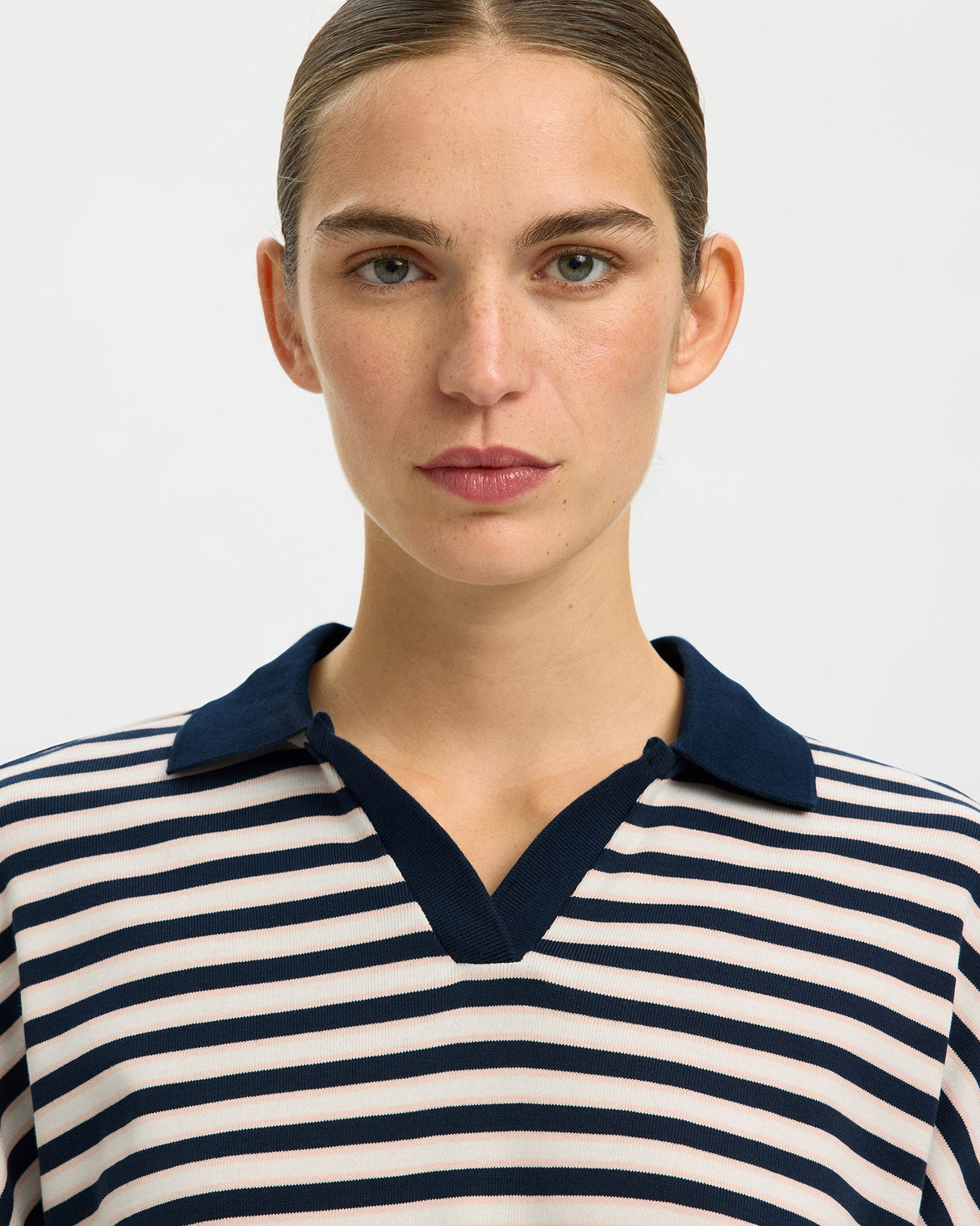 Dark Sapphire Milly Long Sleeve Polo T-Shirt