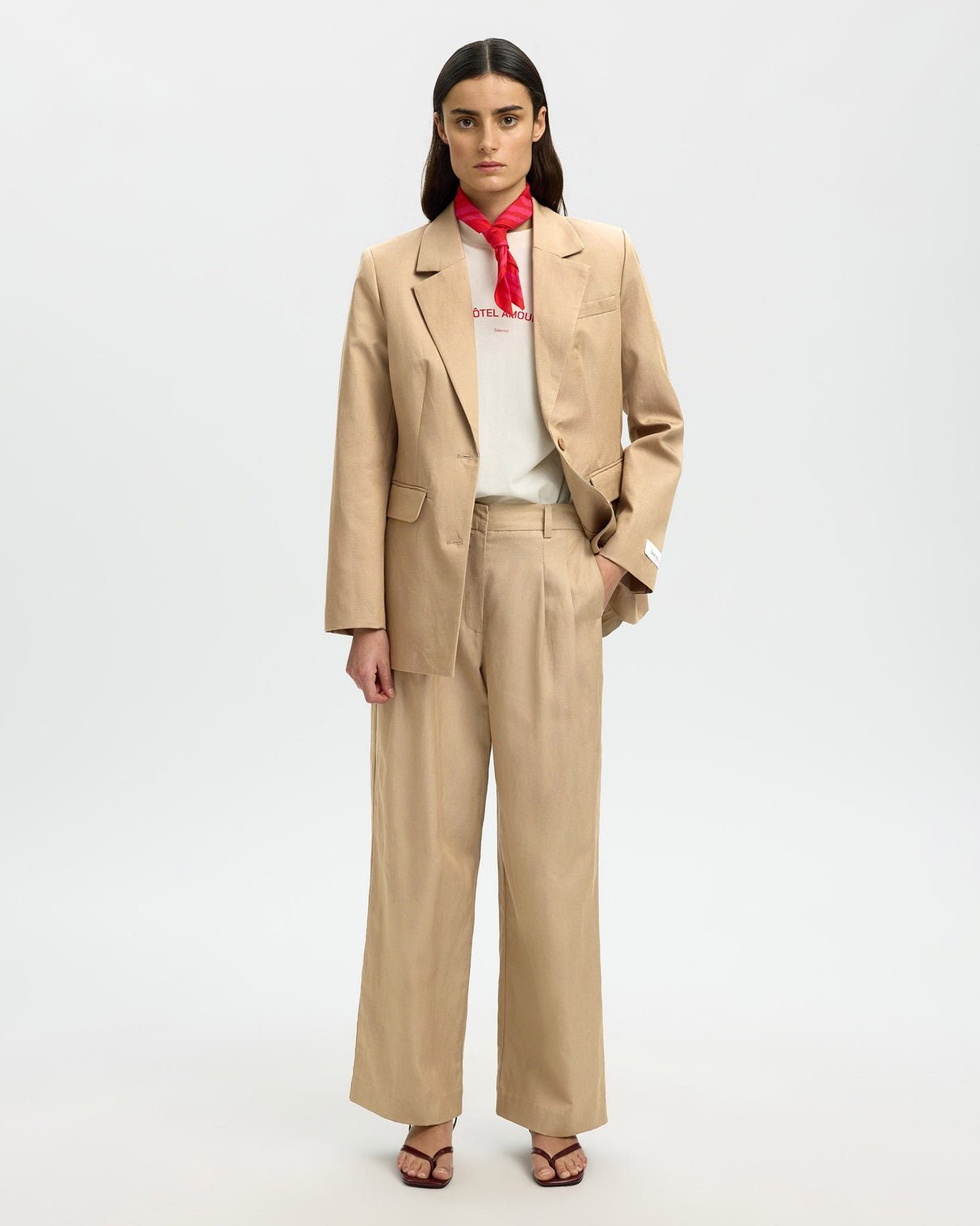 Weathered Teak Amour Wide Leg Trousers