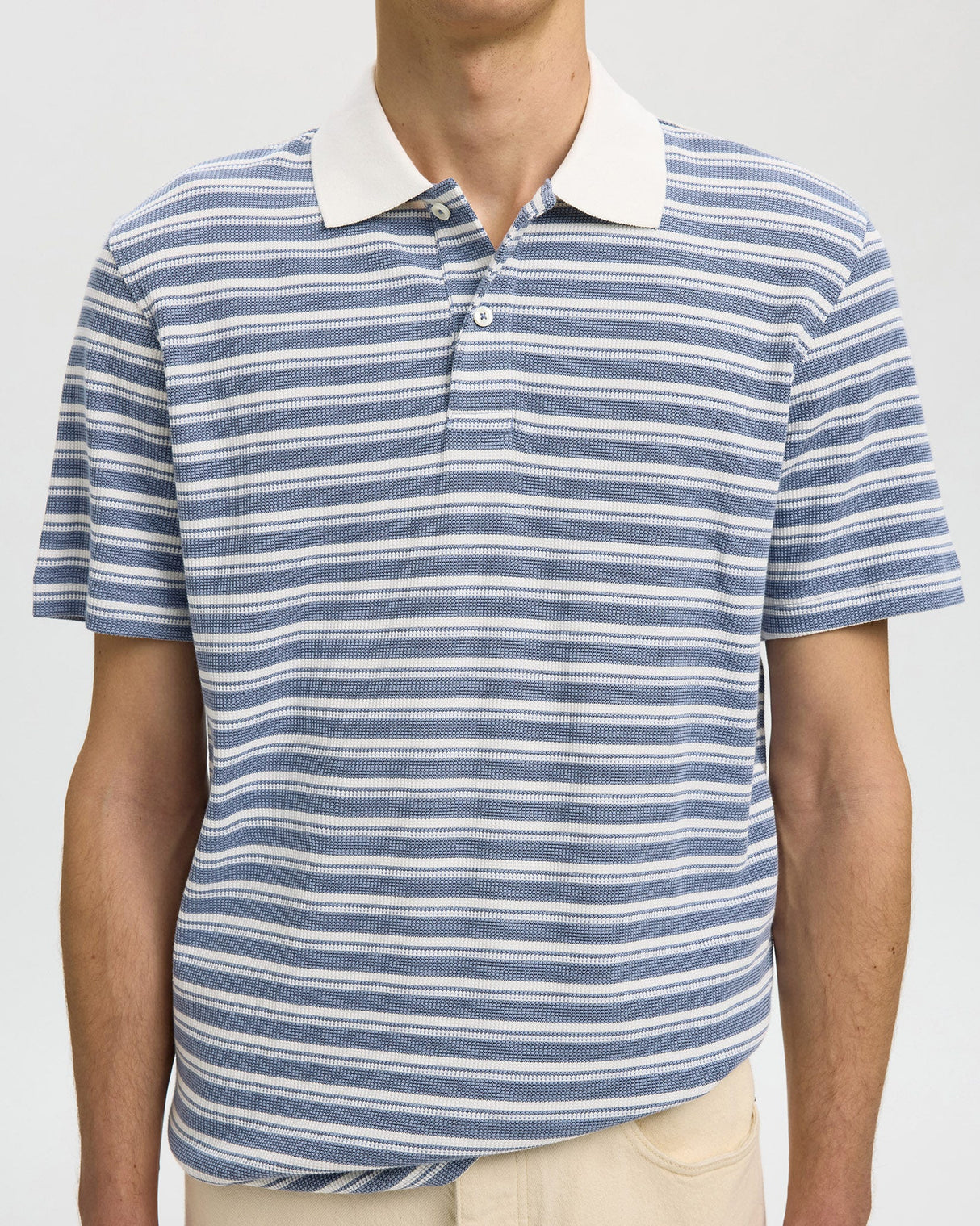 Egret Blaze Short Sleeve Striped Polo T-Shirt