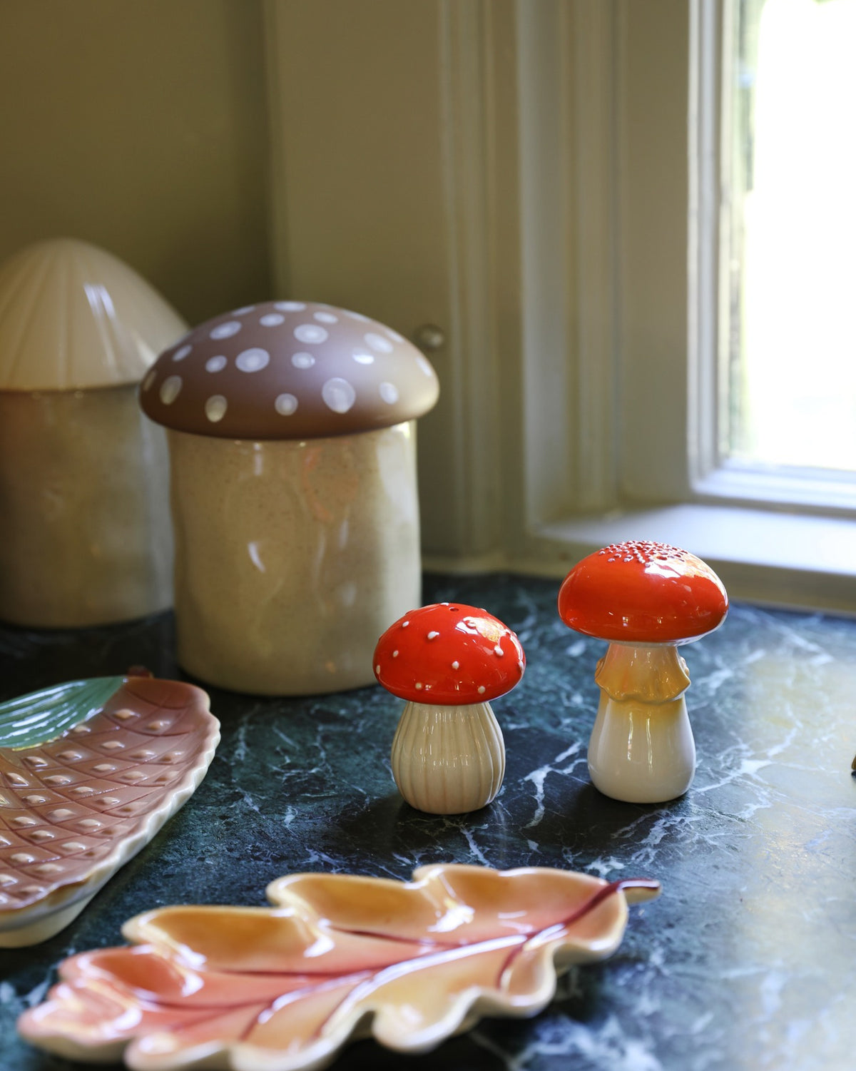 Mushroom Porcelain Salt & Pepper Shaker Set