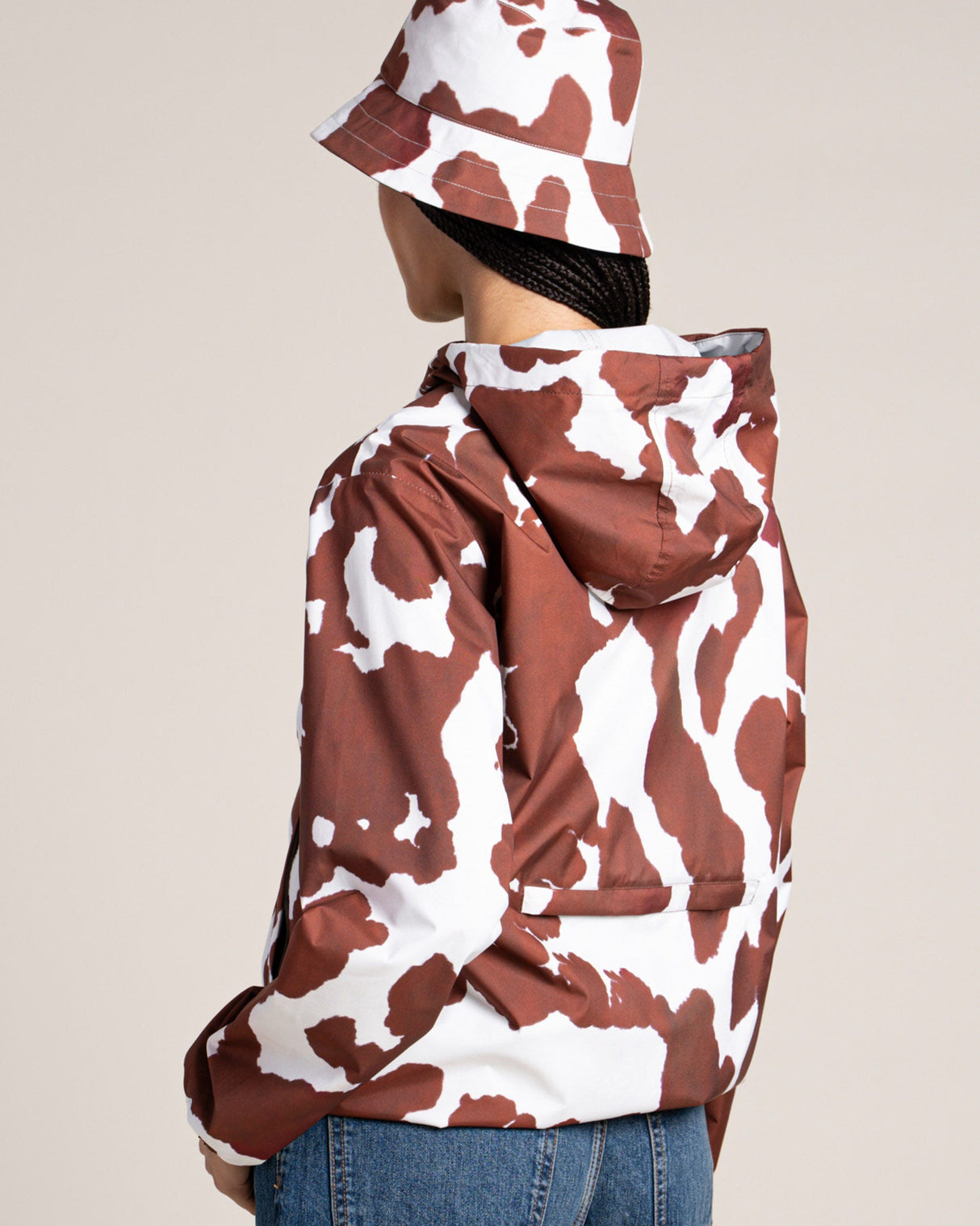 Cow-Print-Passy-Short-Waterproof-Jacket