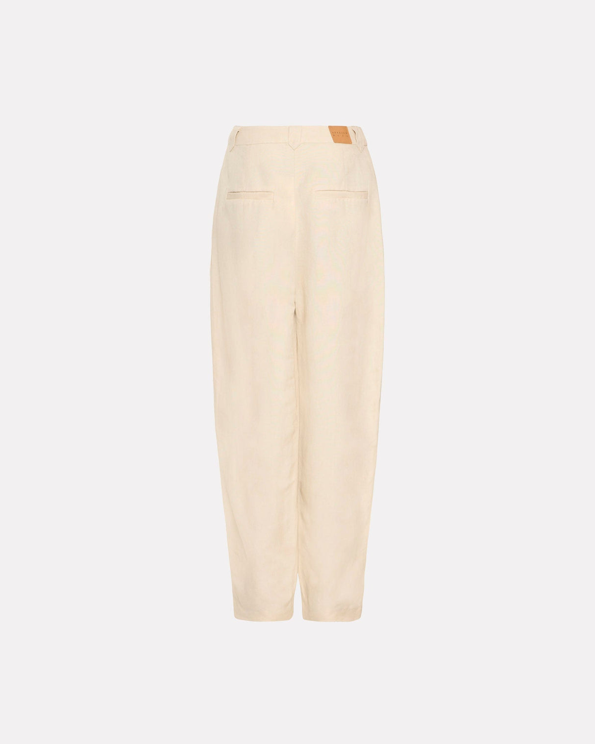 Oyster Grey Irtess Linen Blend Barrel Leg Trousers