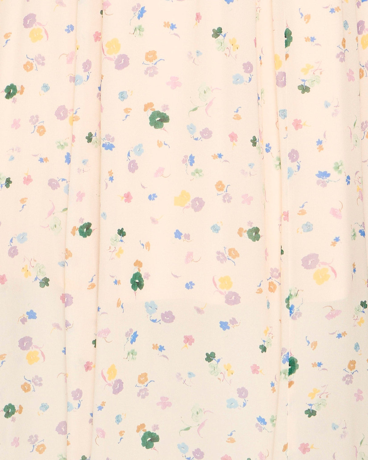 Cream Multiflower Courtney Shirred Midi Dress