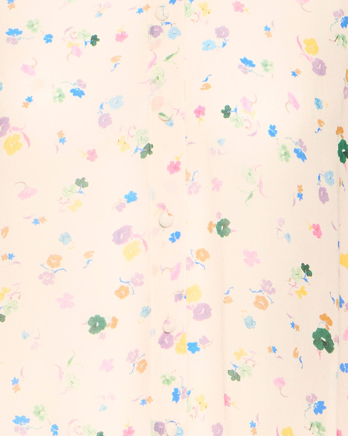 Cream Multiflower Courtney Collarless Blouse