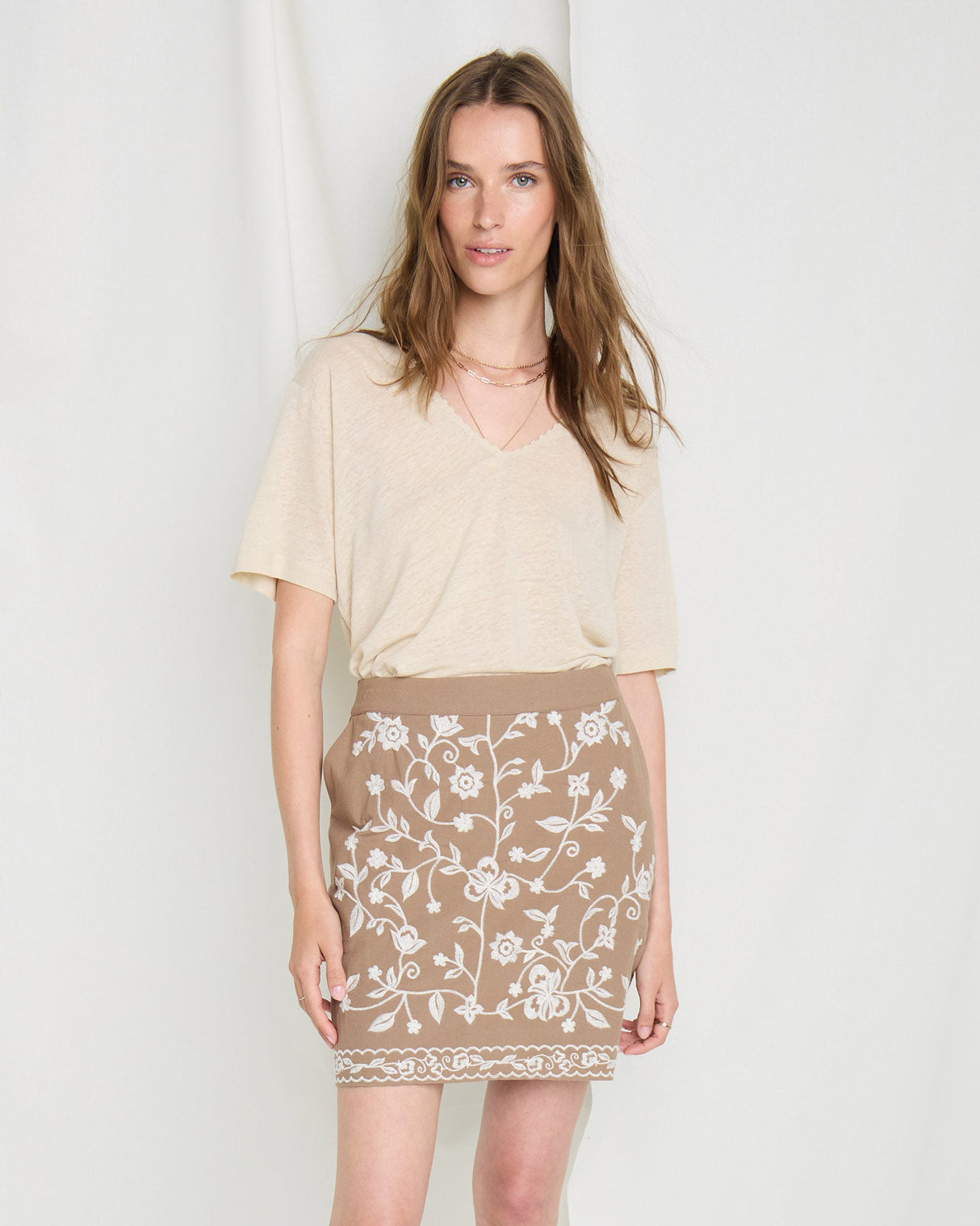 Caribou-Irtash-Embroidered-Mini-Skirt