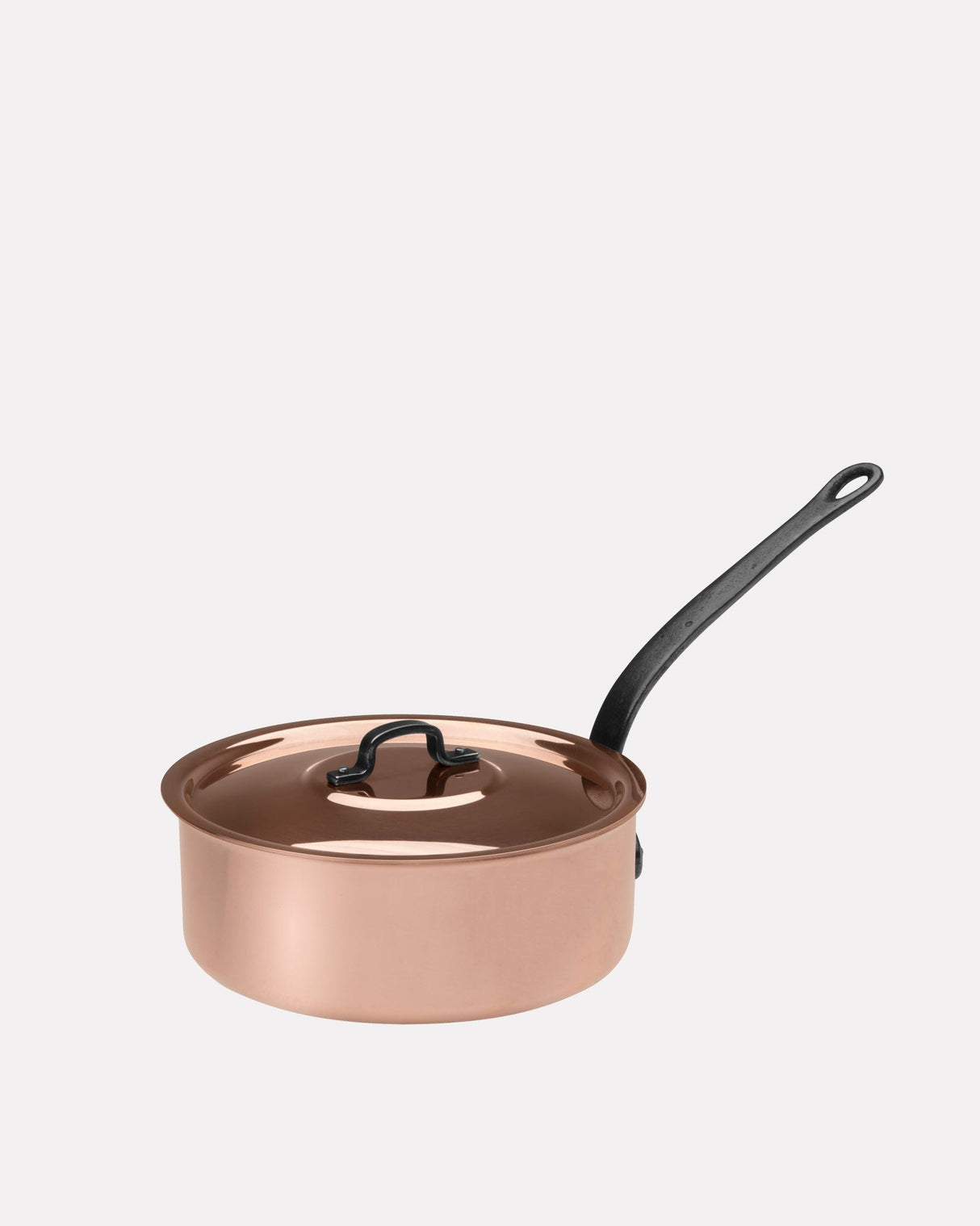 Solid Copper Lidded Sauté Pan