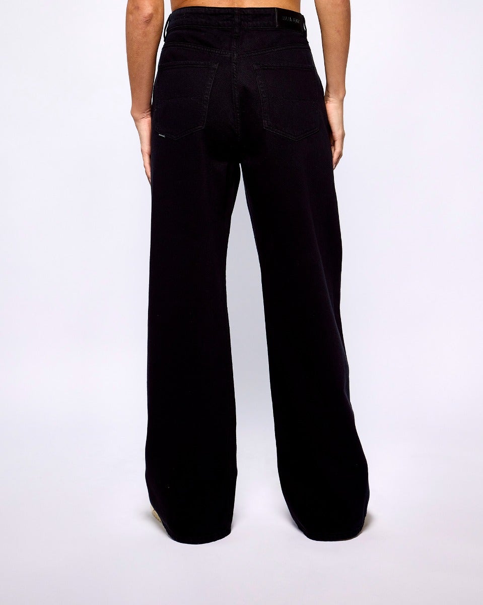 Black Wide Leg High Waisted Jeans