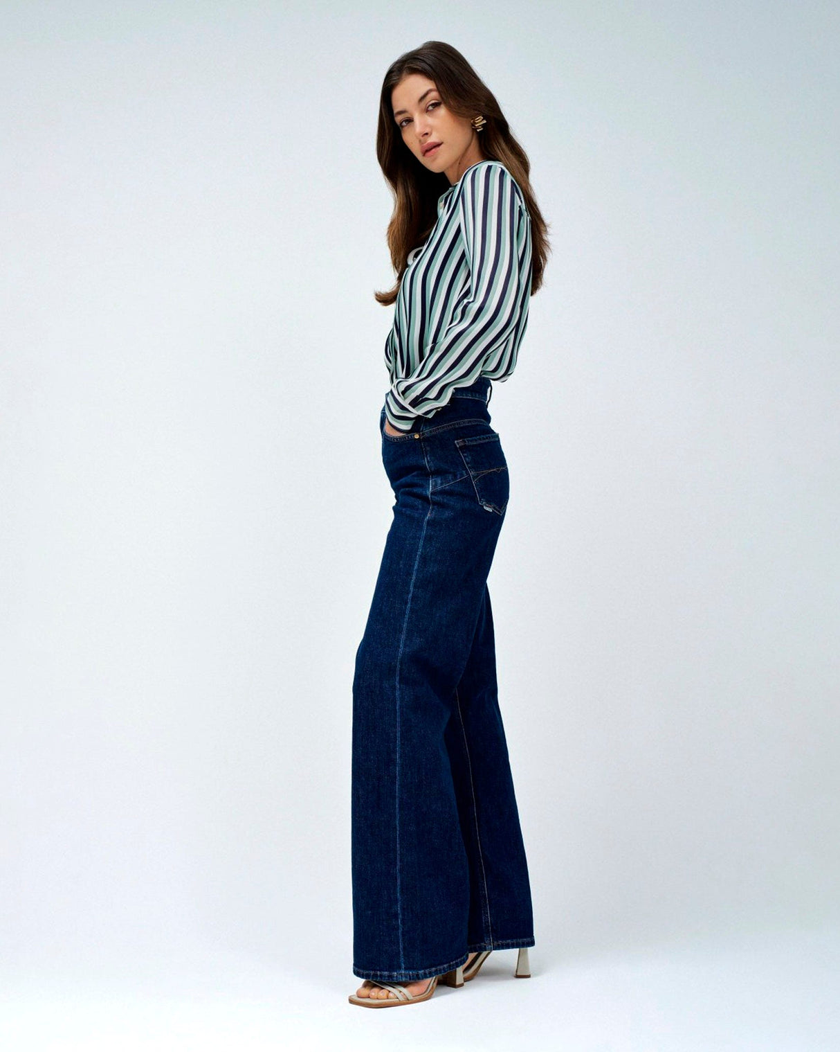 Dark Blue Wash Wide Leg Faith Jeans
