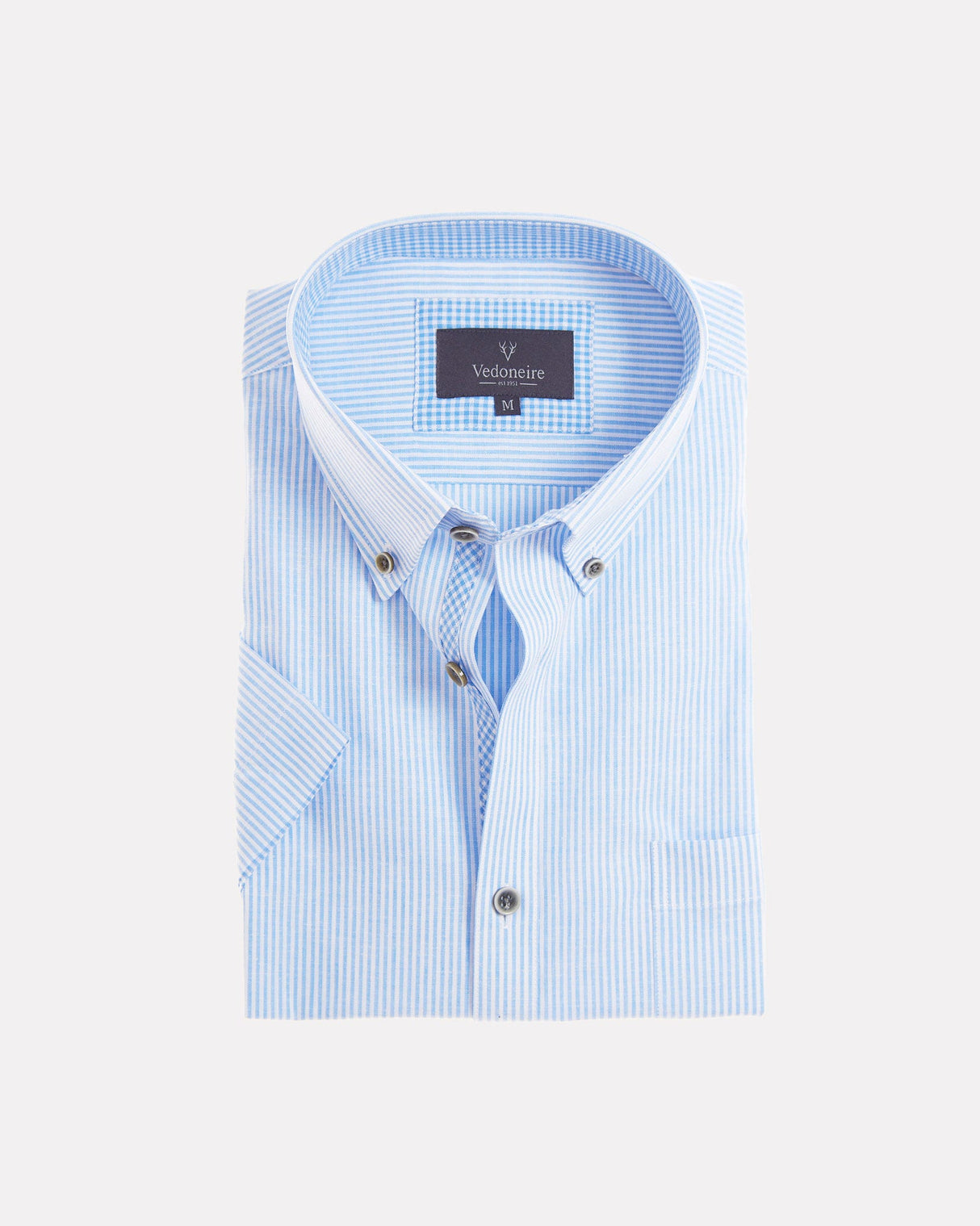 Blue-Stripe-Short-Sleeve-Linen-Blend-Shirt