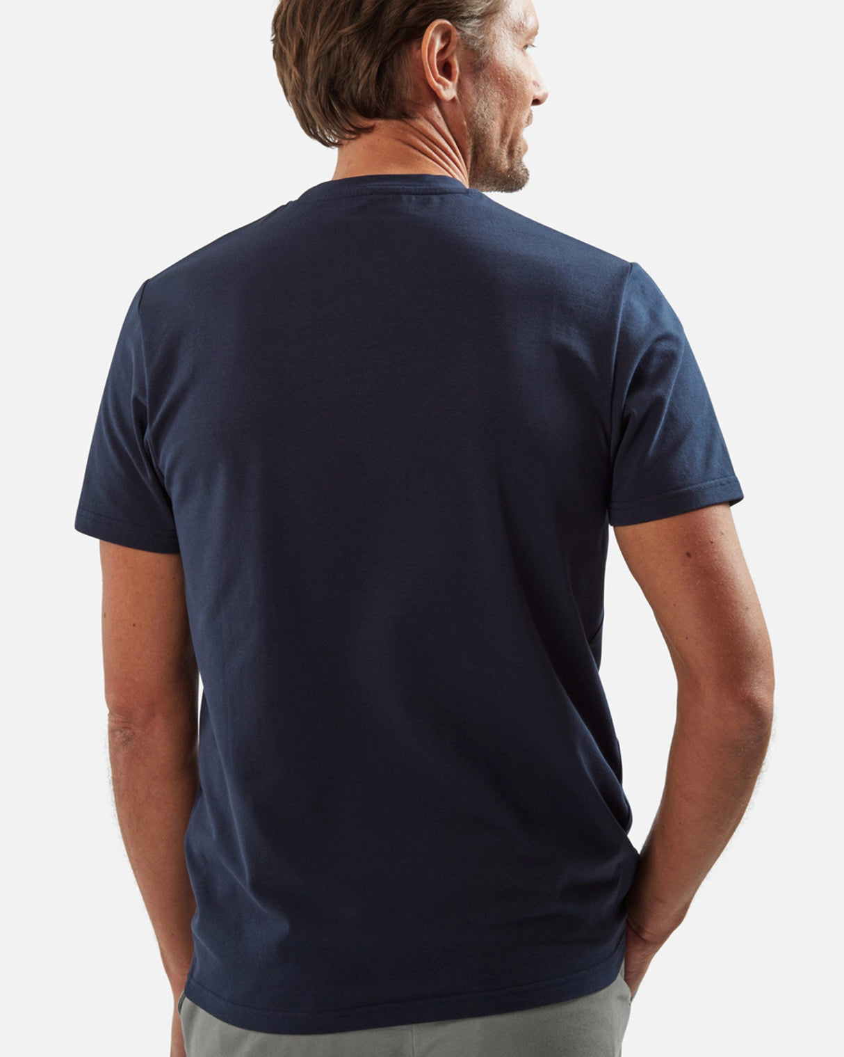 Navy-Casual-Crew-Neck-T-Shirt