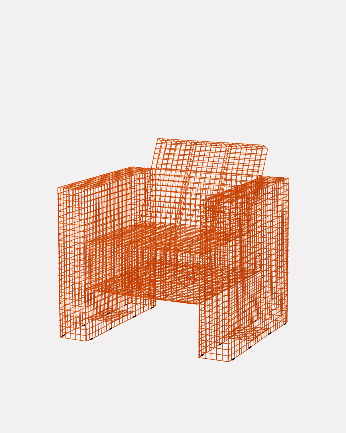 Orange-Small-Wire-Lounge-Chair