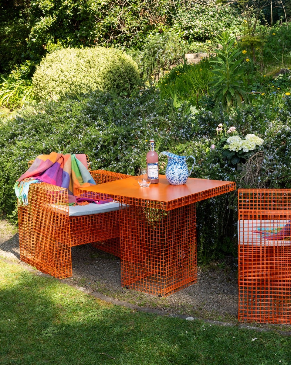 Orange Small Wire Lounge Chair