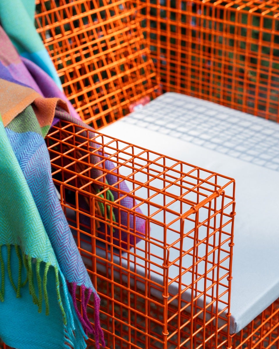 Orange Small Wire Lounge Chair