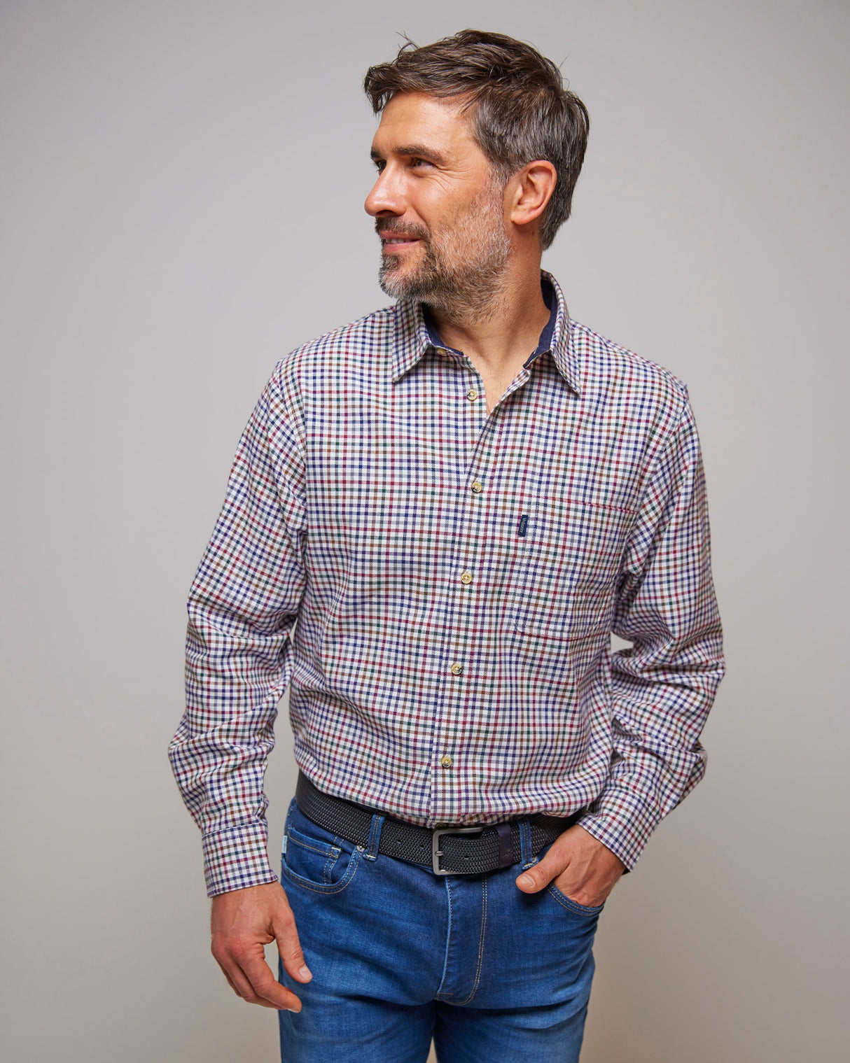 White Check 100% Brushed Cotton Shirt