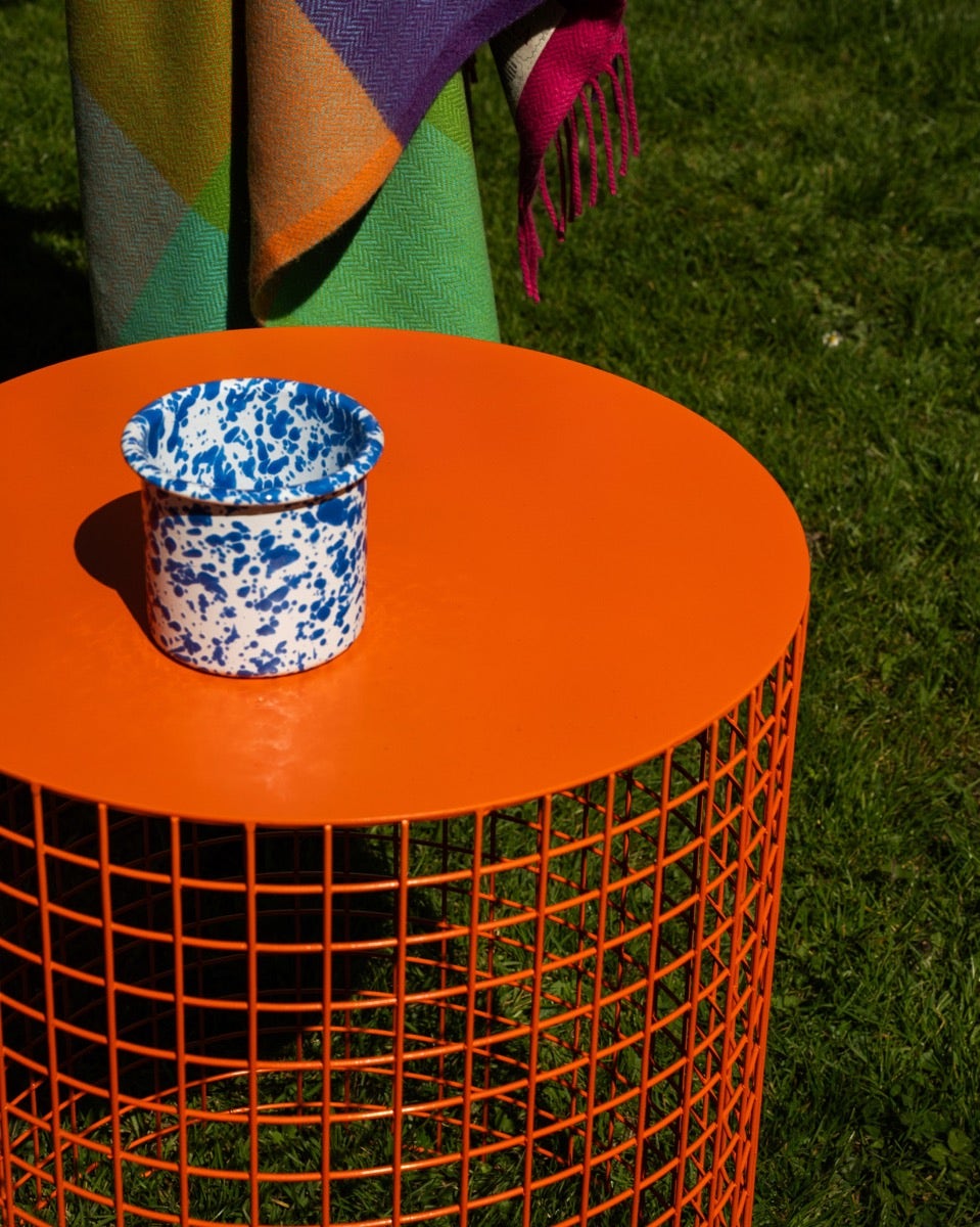 Orange Small Round Wire Pedestal