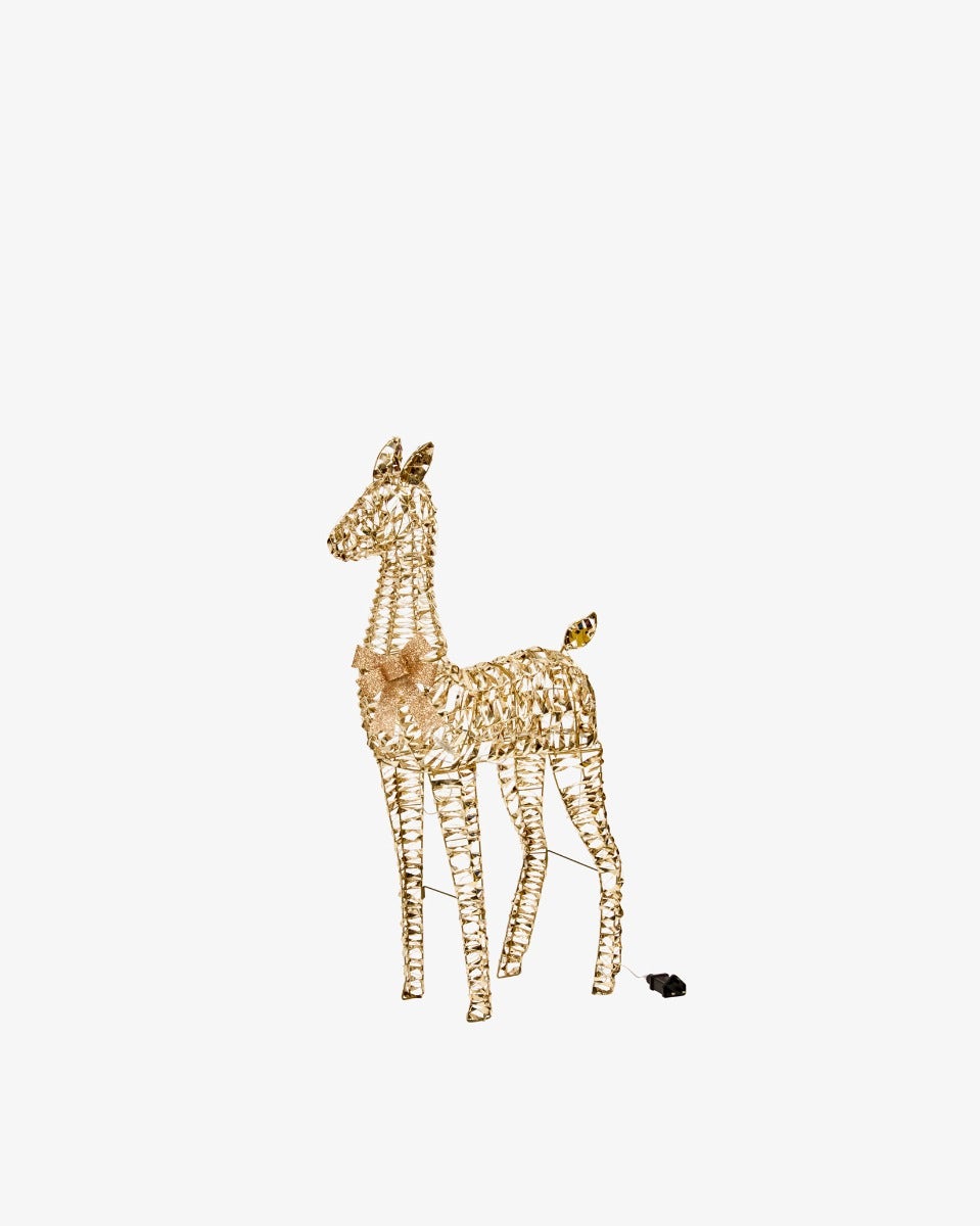 Plug-In Light-Up Gold Twist Fawn Decoration