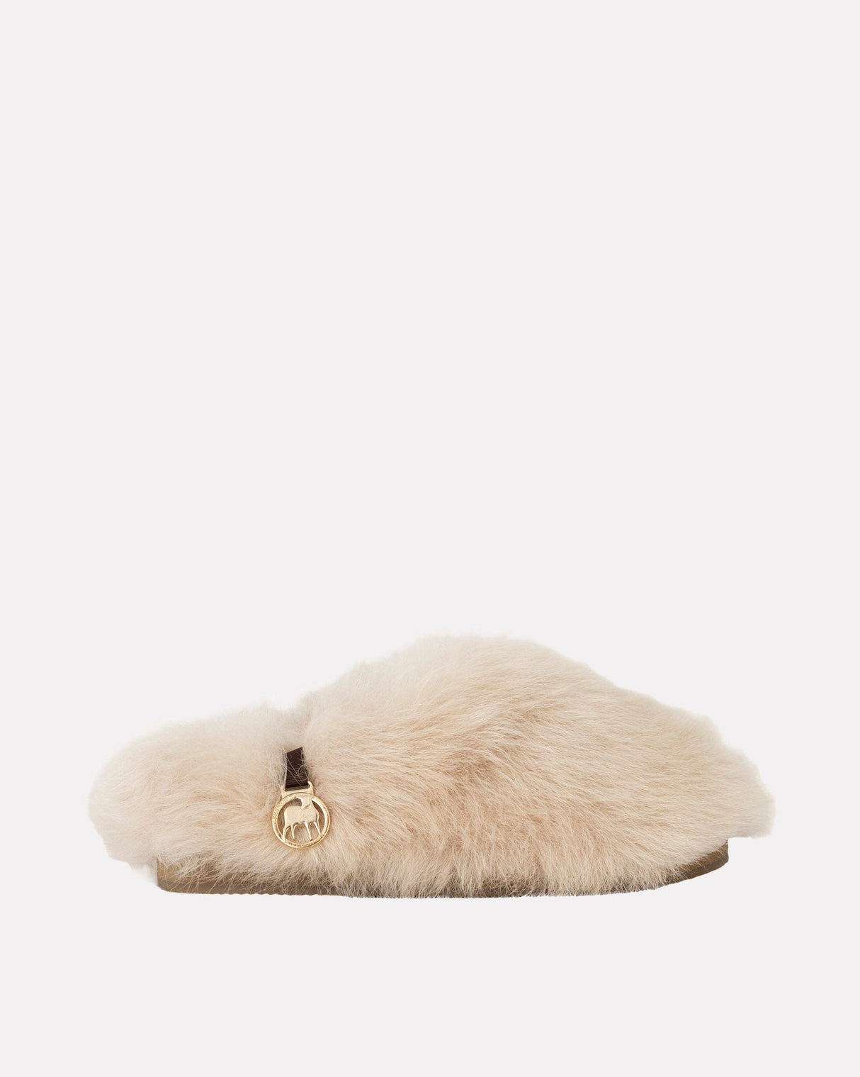 Chestnut Meribel Fluffy Sheepskin Slip-In Shoes