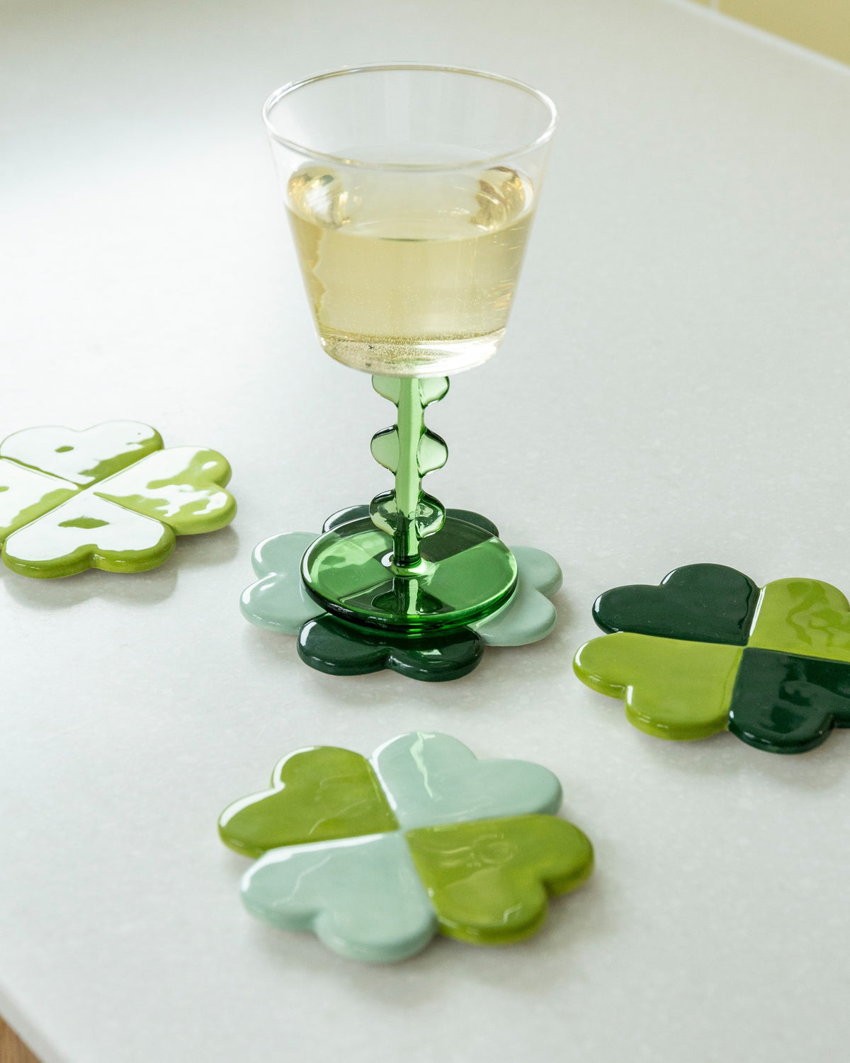 Lucky Clover Dolomite Coasters - Set of 4