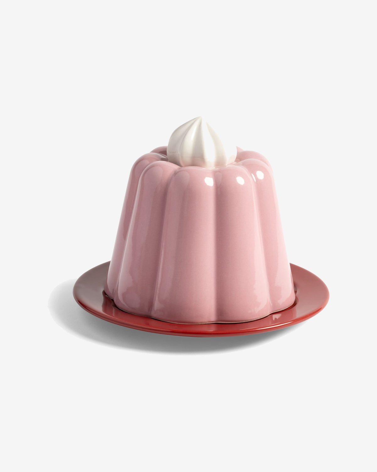 Pink Pudding Stoneware Cloche & Dish