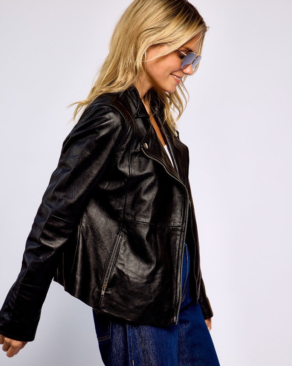 Black Frances Leather Jacket