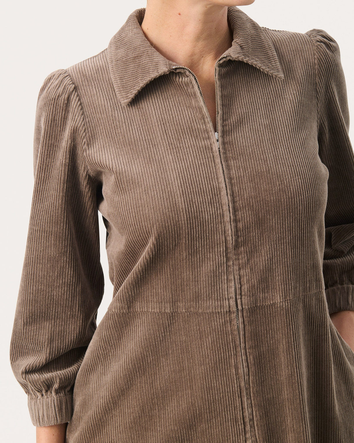 Walnut Brown Eyorvs Textured Dress