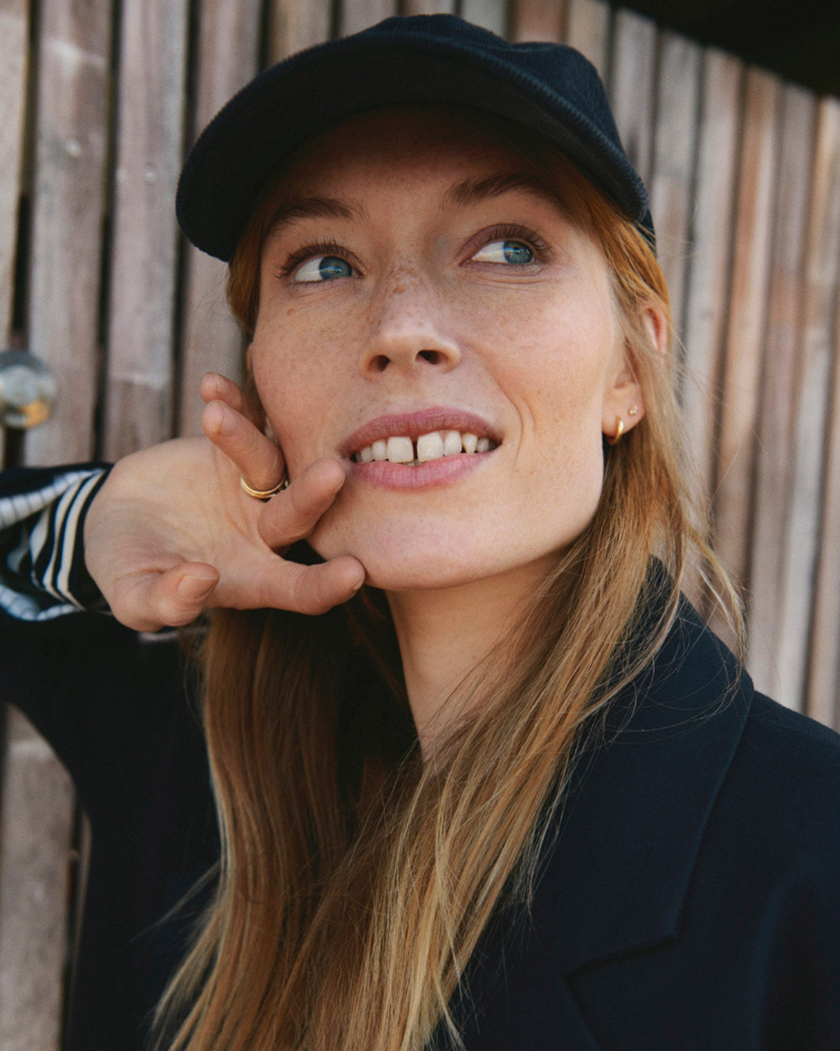 Dark Navy Fatana Cotton Corduroy Cap