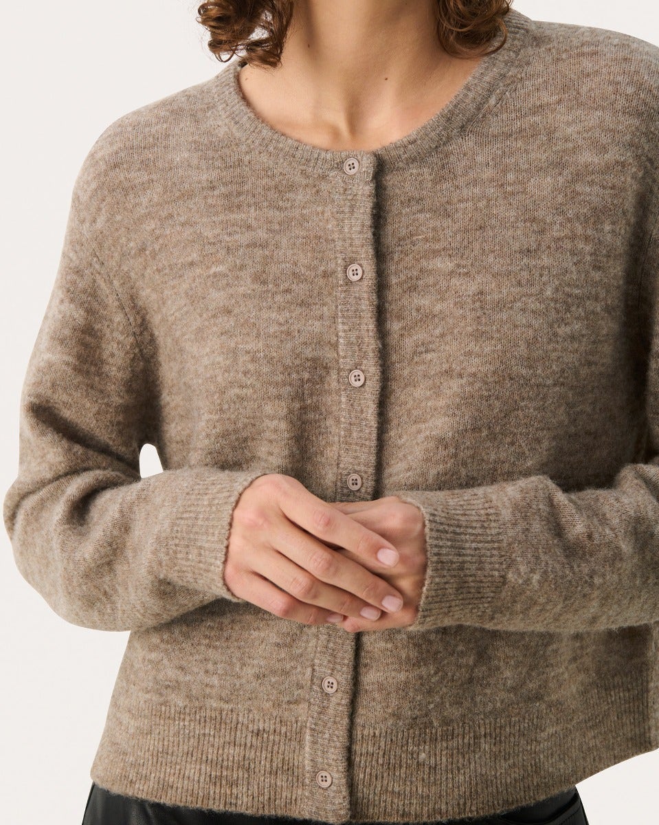 Mink Melange Linika Wool Blend Cardigan
