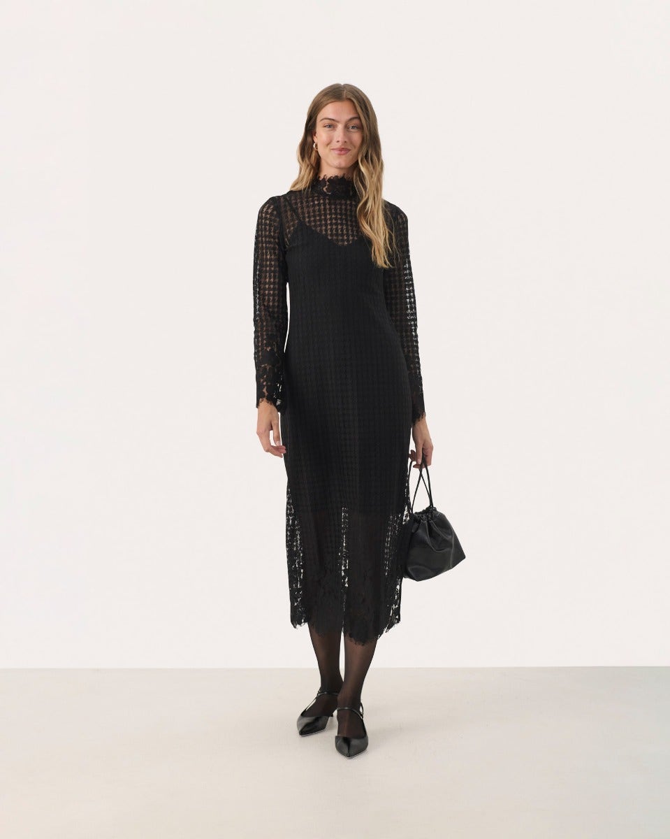 Black Maryanne Openwork Dress