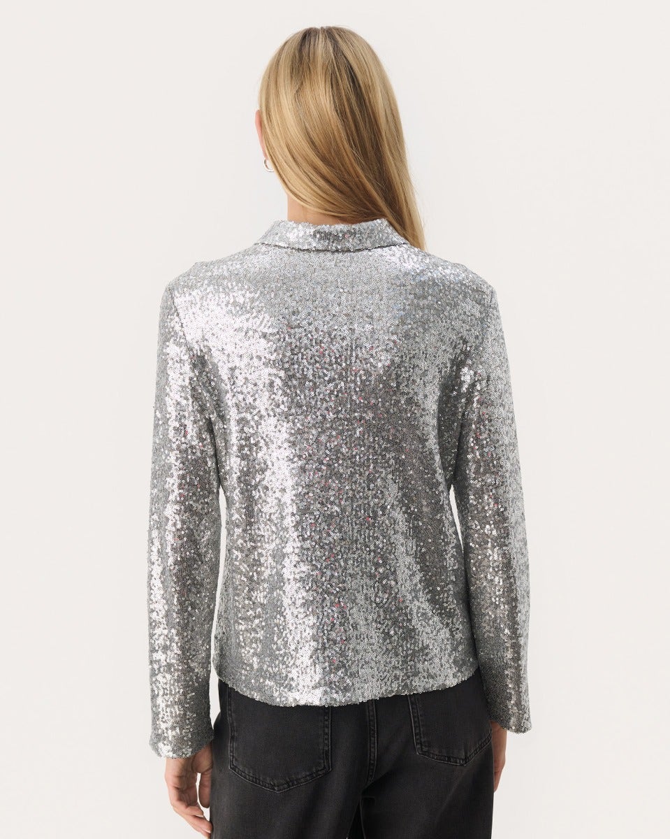 Silver Mabelle Sequin Shirt