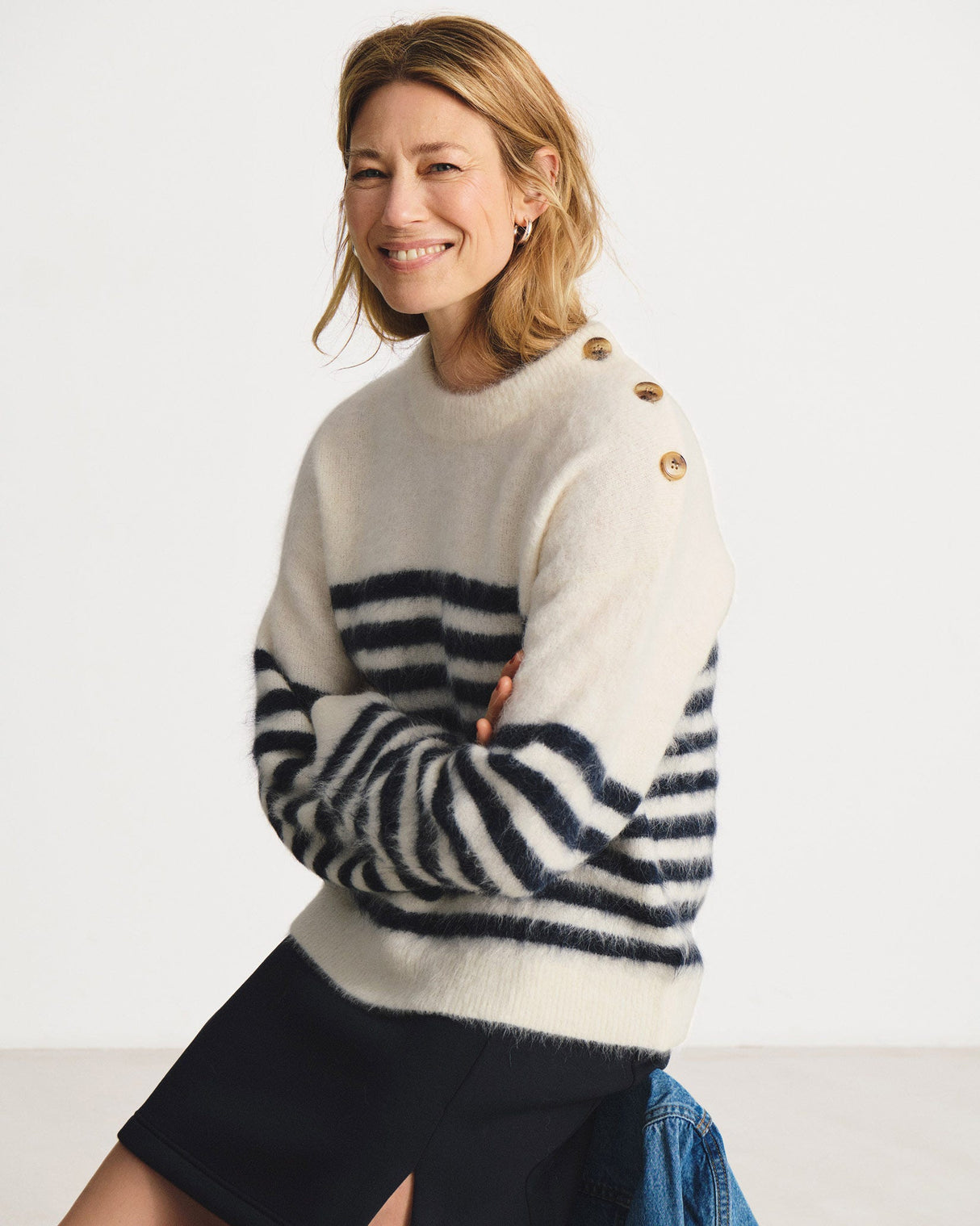 Dark Navy & Cream Stripe Pialil Jumper