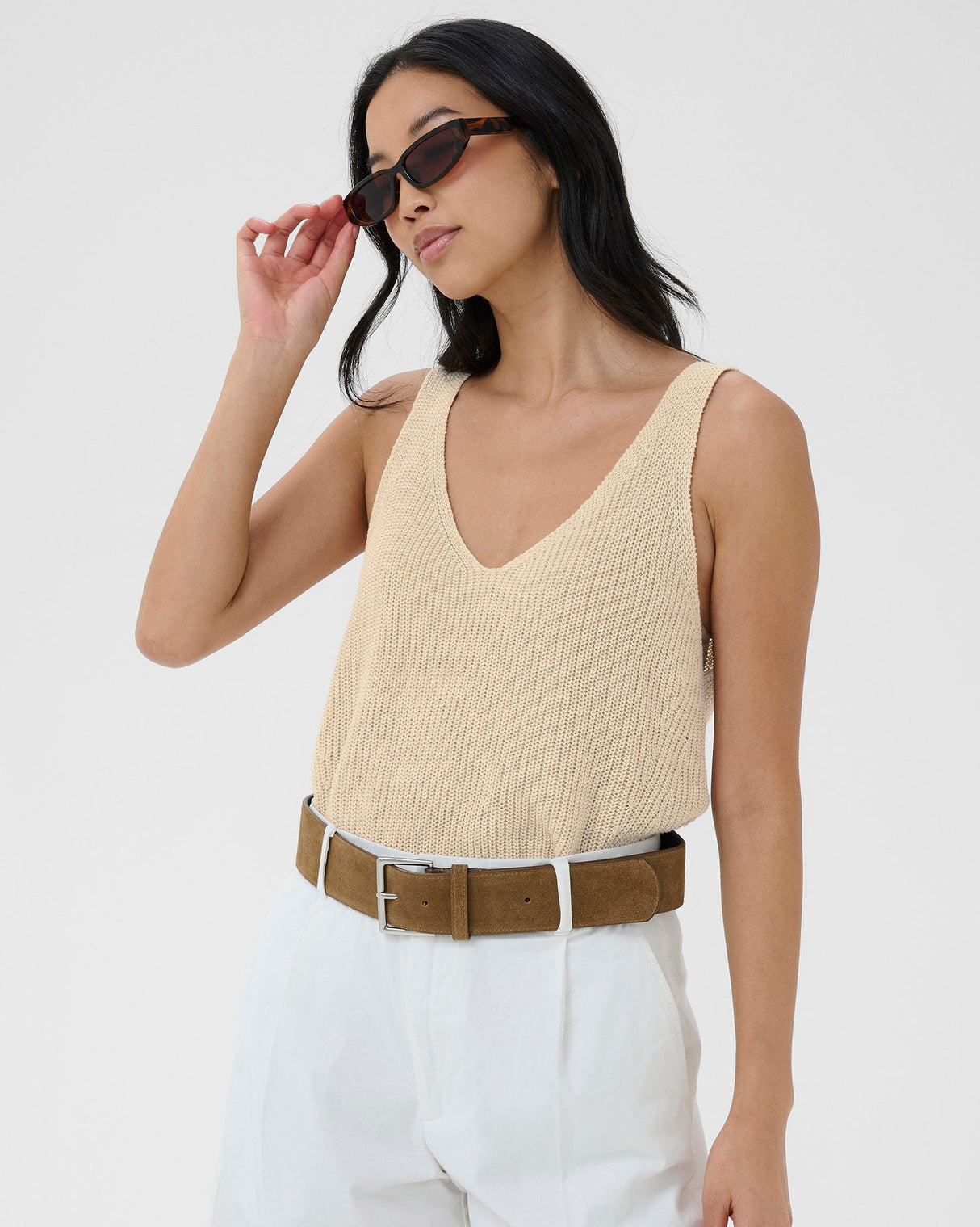 French-Oak-Rebecca-Linen-Blend-Knit-Vest-Top