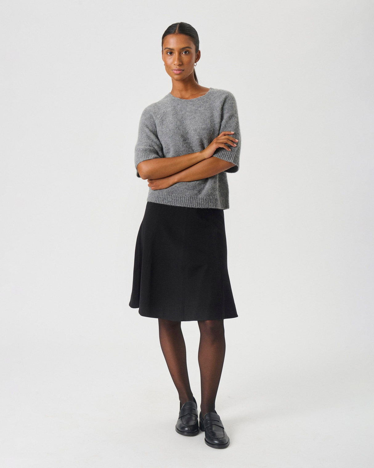 Medium Grey Melange Umay Knit Jumper