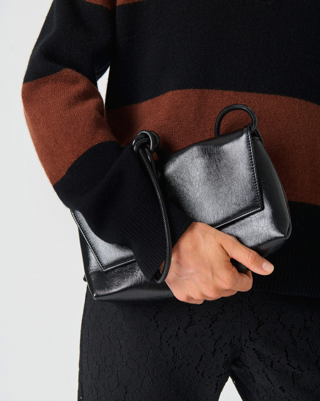 Black Structured Vlora Cross Body Bag