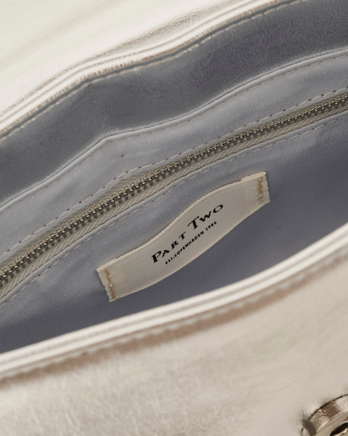 Silver Structured Vlora Cross Body Bag