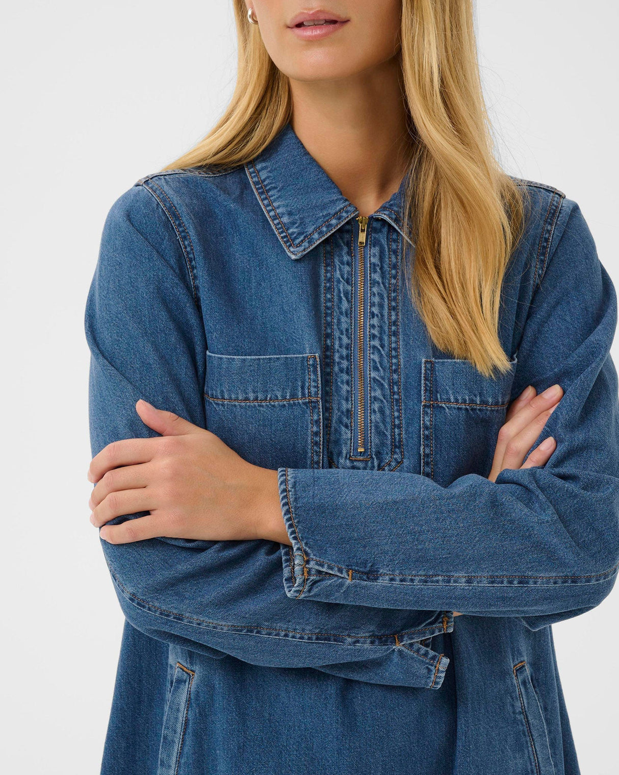 Medium Blue Yalia Denim Dress