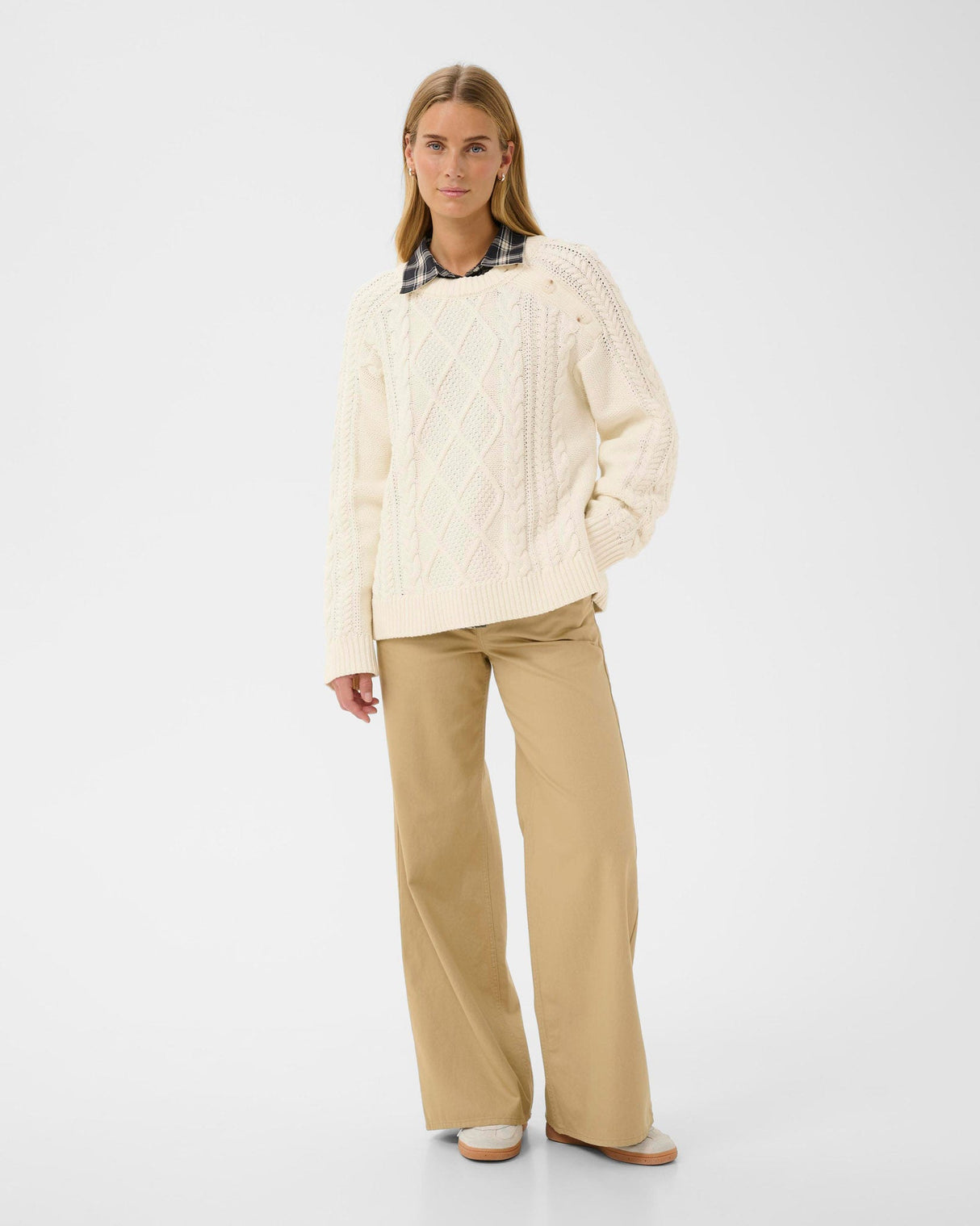 Whisper White Ziva Textured Knit Jumper