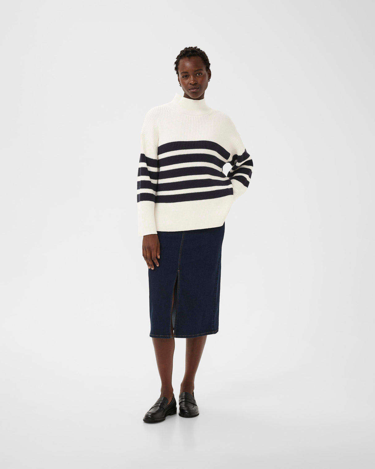 Dark Navy Ziya Striped Jumper
