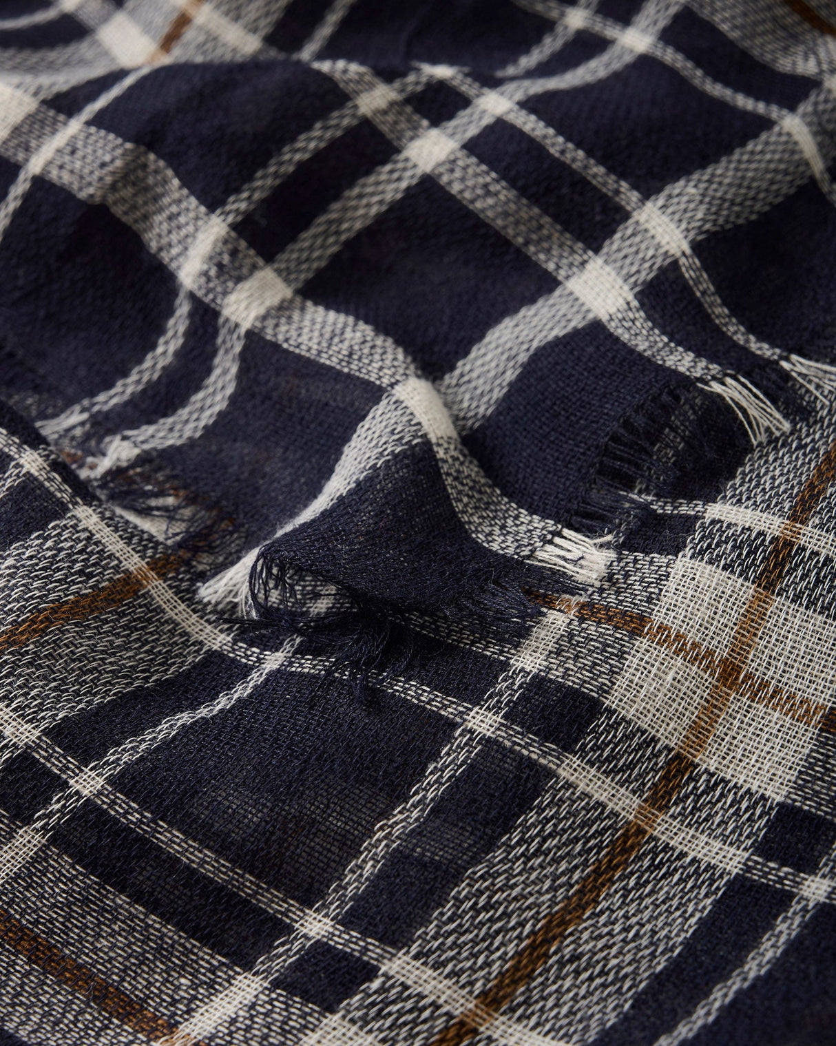 Dark Navy Check Blue Phia Scarf