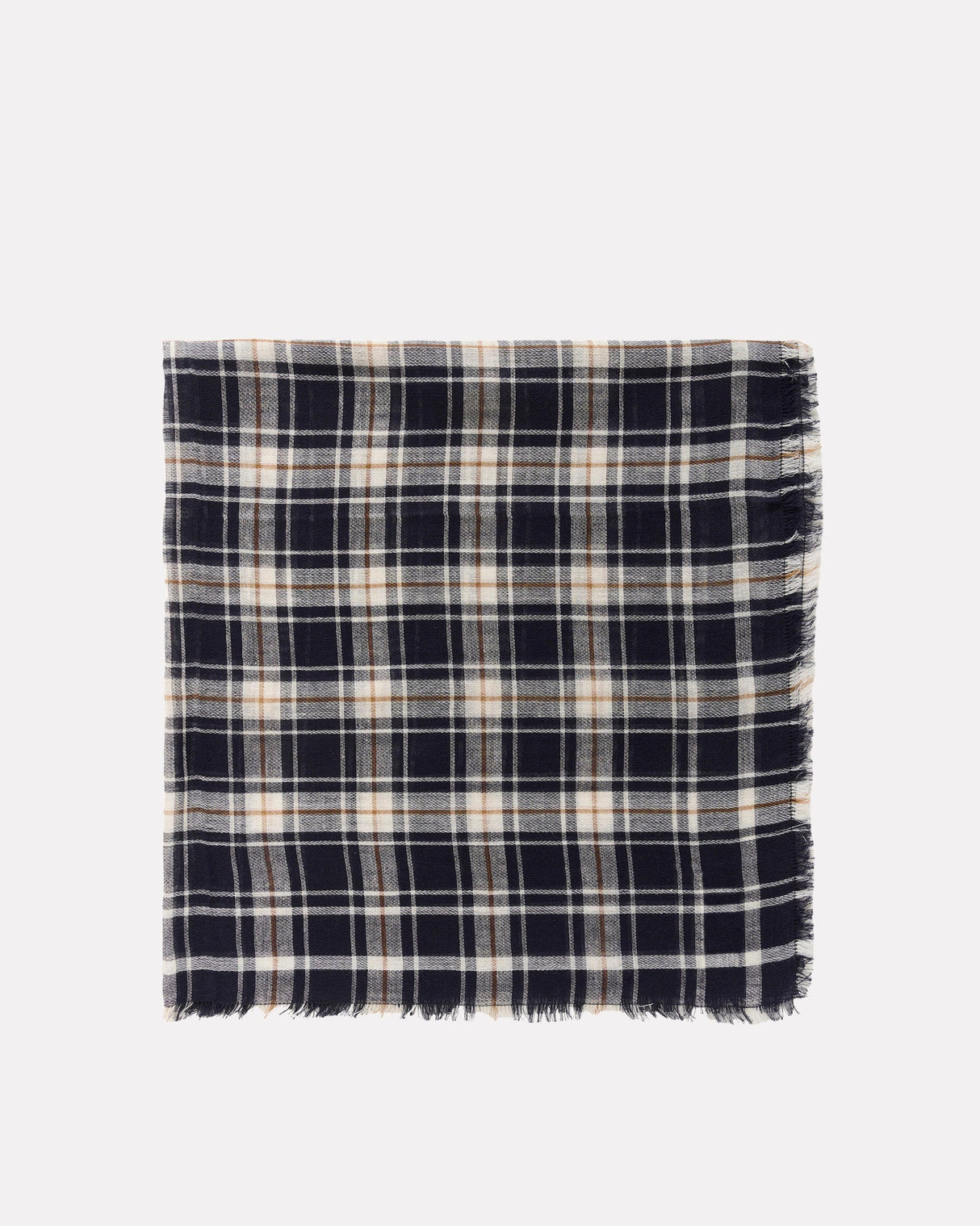 Dark Navy Check Blue Phia Scarf