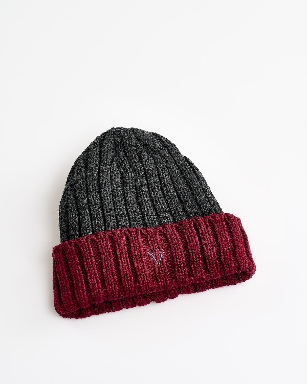 Grey-Maroon-Colour-Block-Thinsulate-Hat