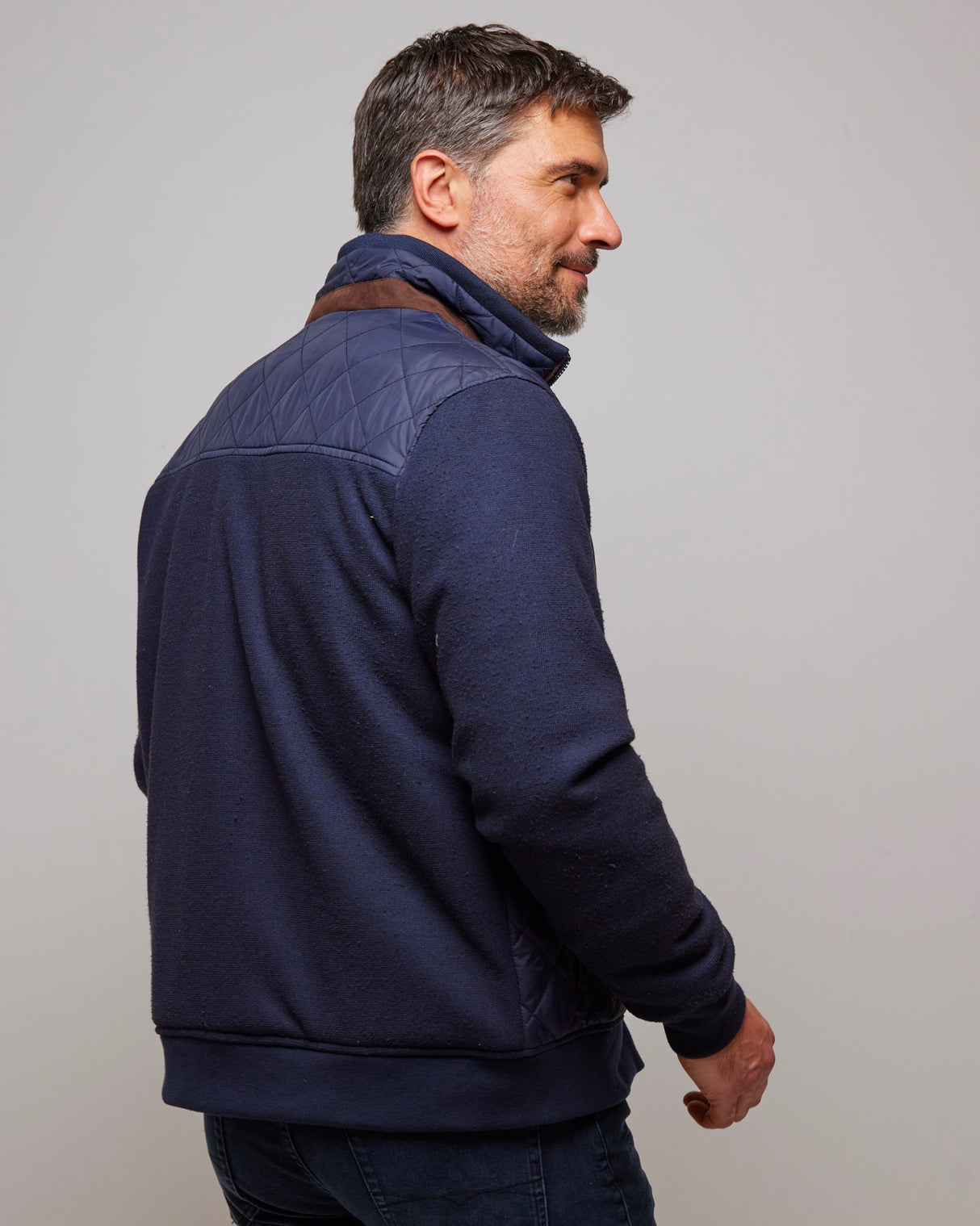 Navy Hybrid Quilted Jacket