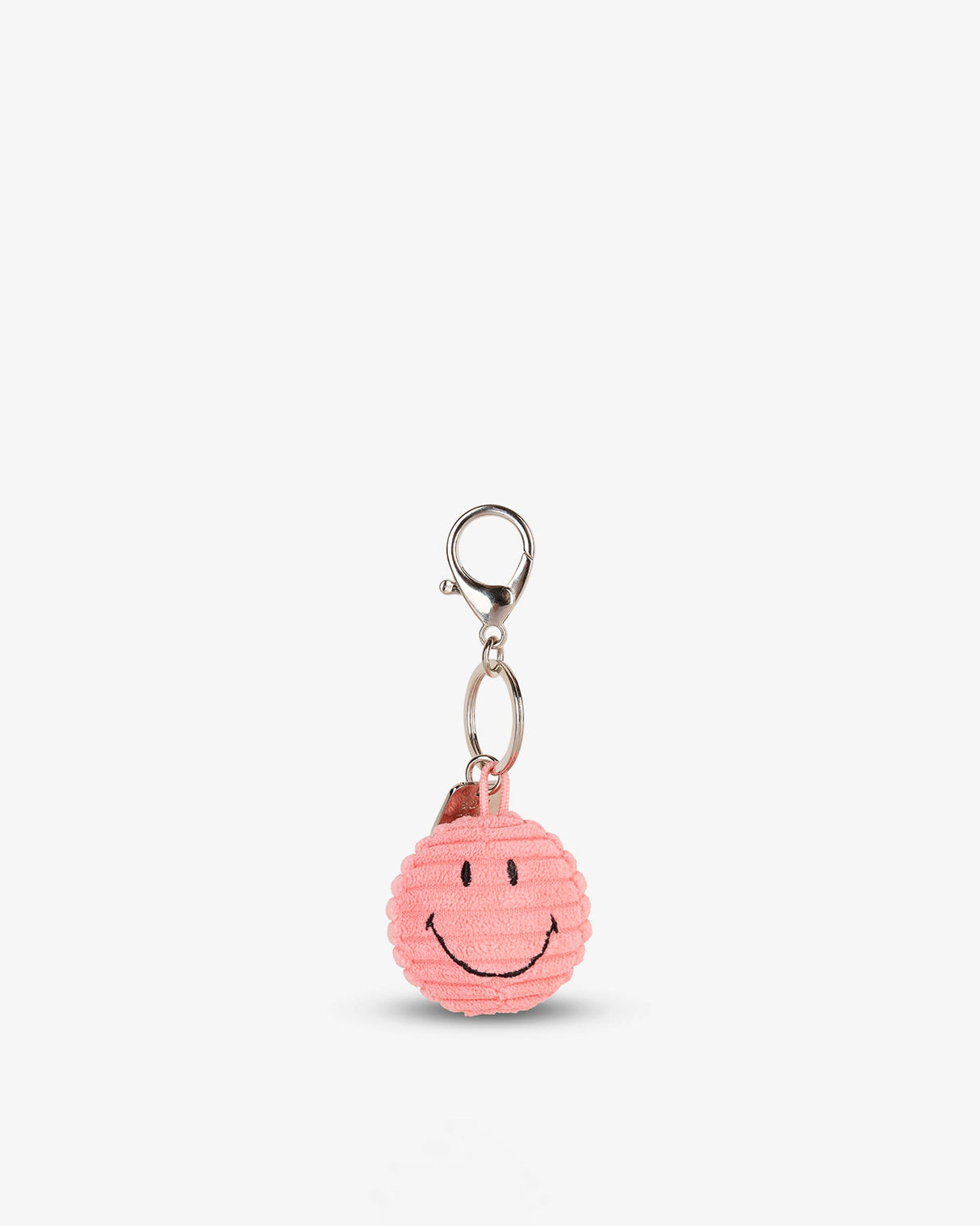 Bubblegum-Pink-Smiley-Corduroy-Keychain
