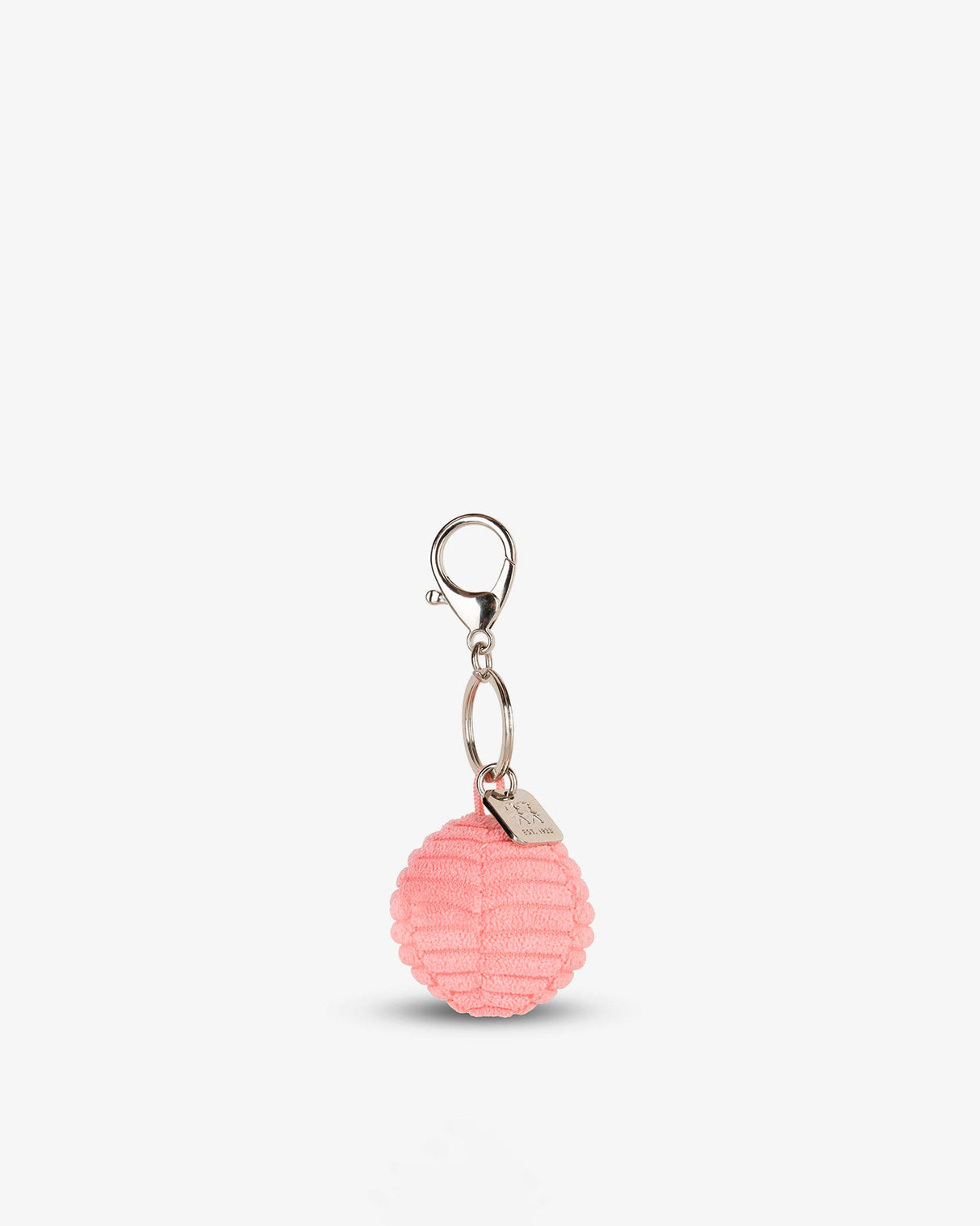 Bubblegum Pink Smiley Corduroy Keychain