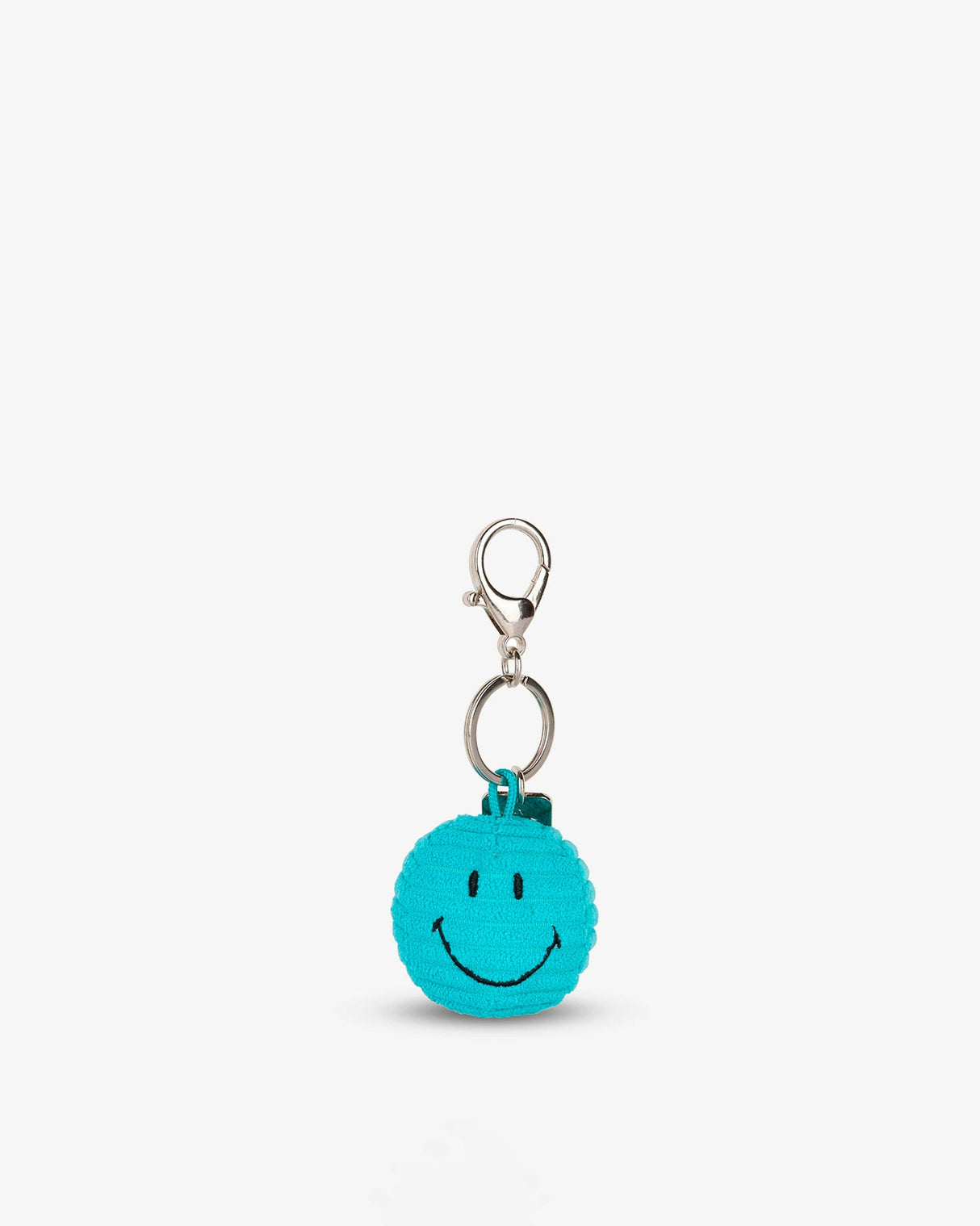 Teal-Smiley-Corduroy-Keychain