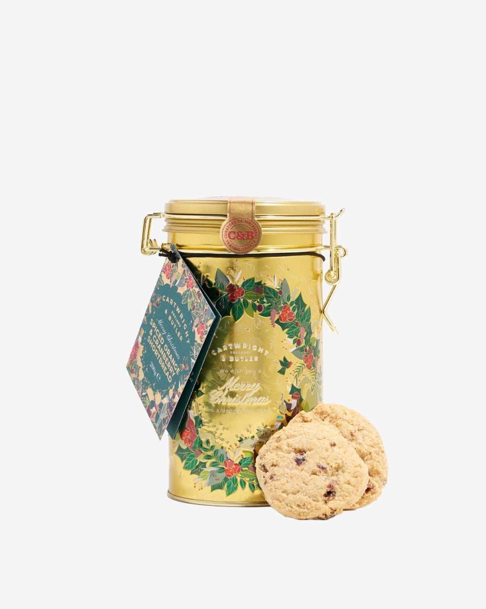 C&B Spiced Orange & Cranberry Shortbread Christmas Tin
