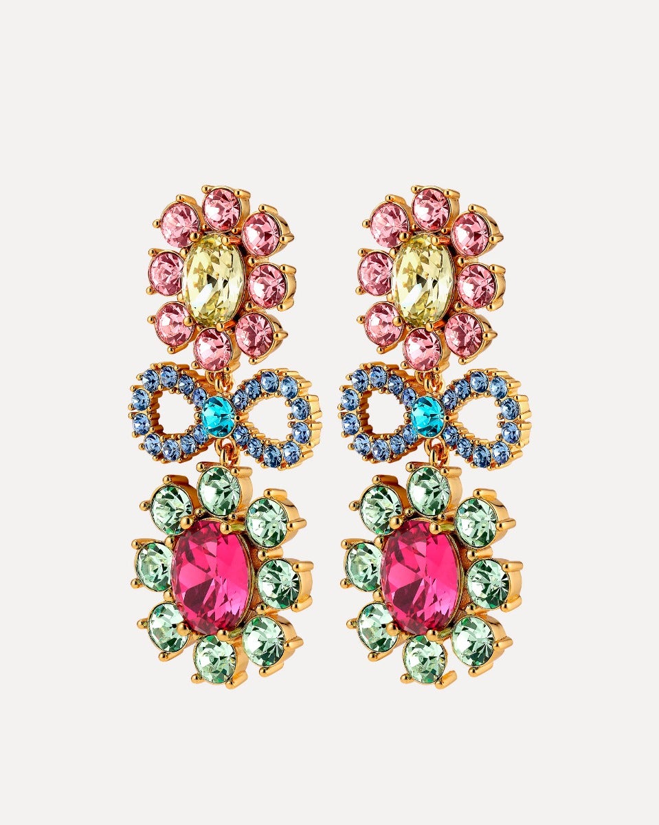 Lillian Pastel Crystal Chandelier Earrings