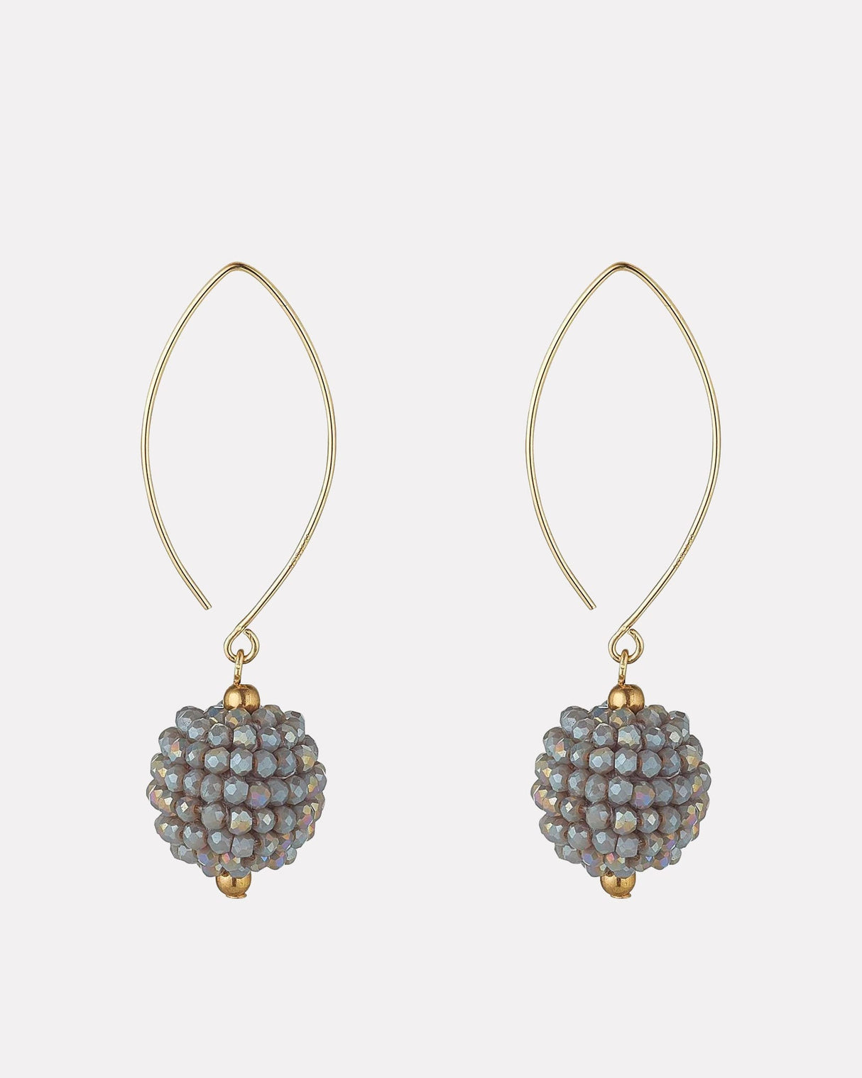 Grey-Cluster-Oval-Gold-Filled-Earrings