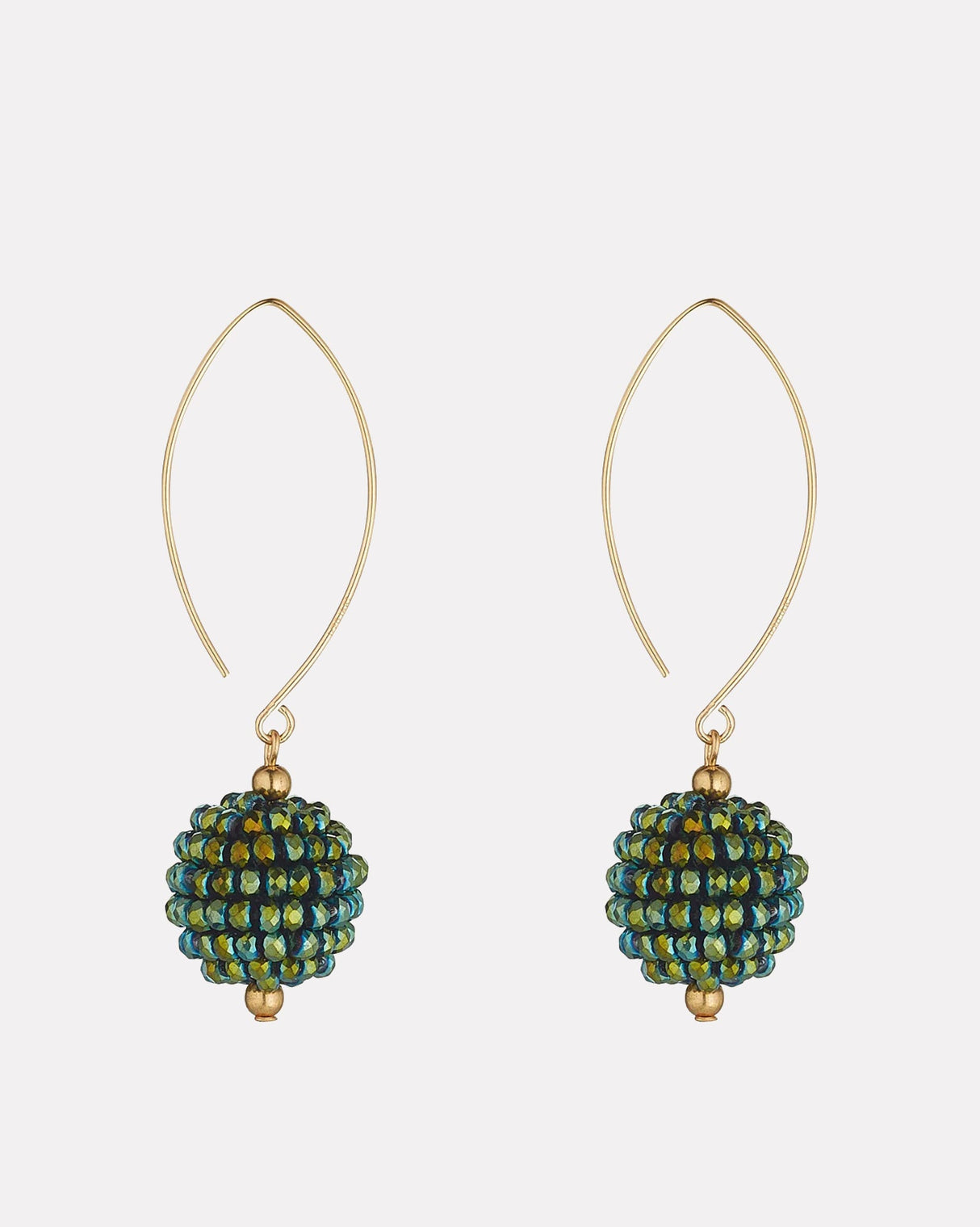 Emerald-Green-Cluster-Oval-Gold-Filled-Earrings